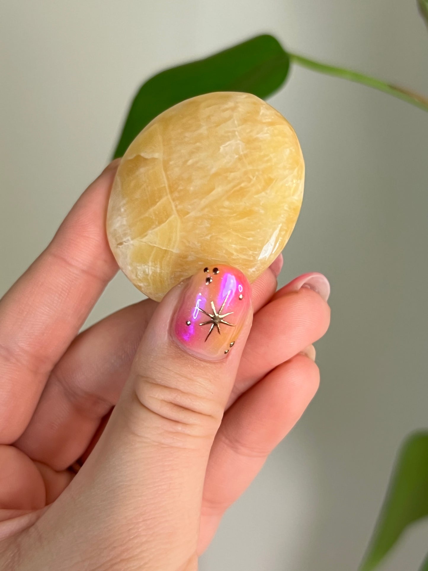Orange Calcite Small Flat Stone