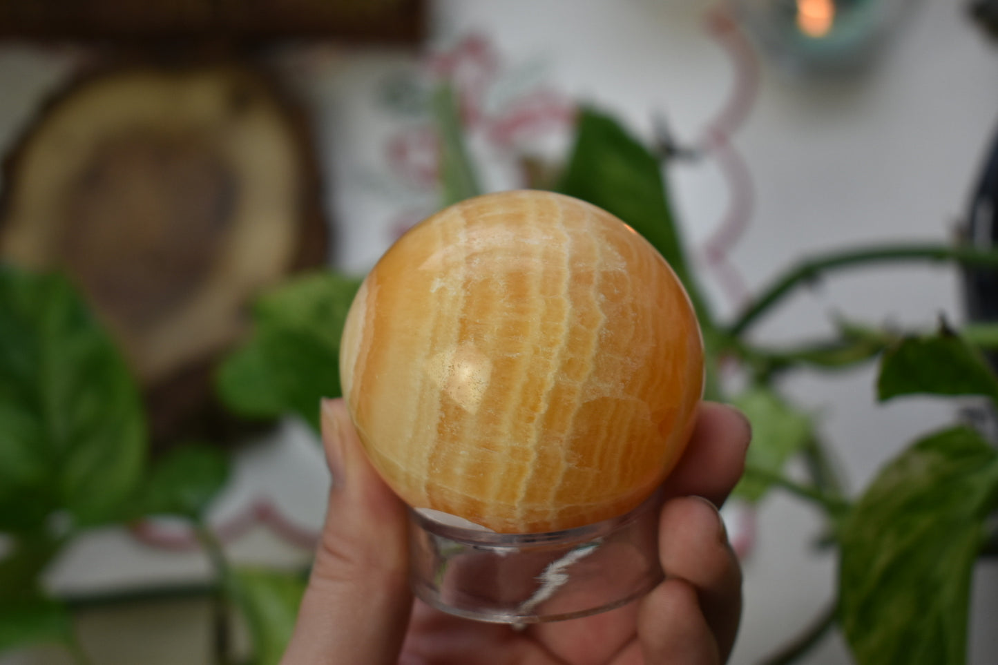 Orange Calcite Sphere Large