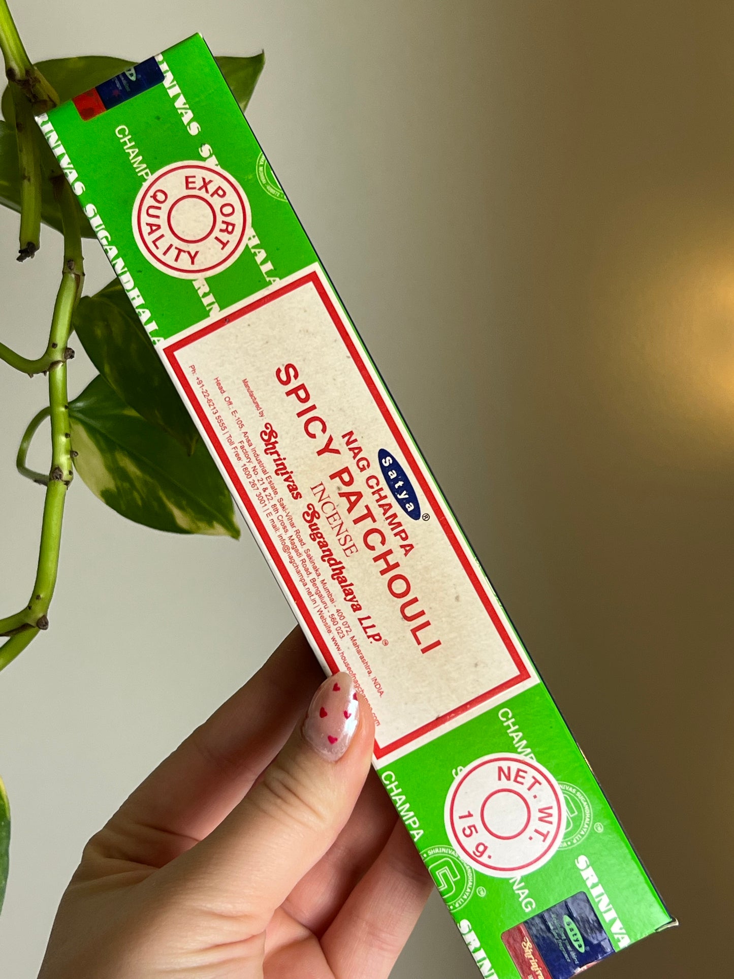 Spicy Patchouli Satya Incense