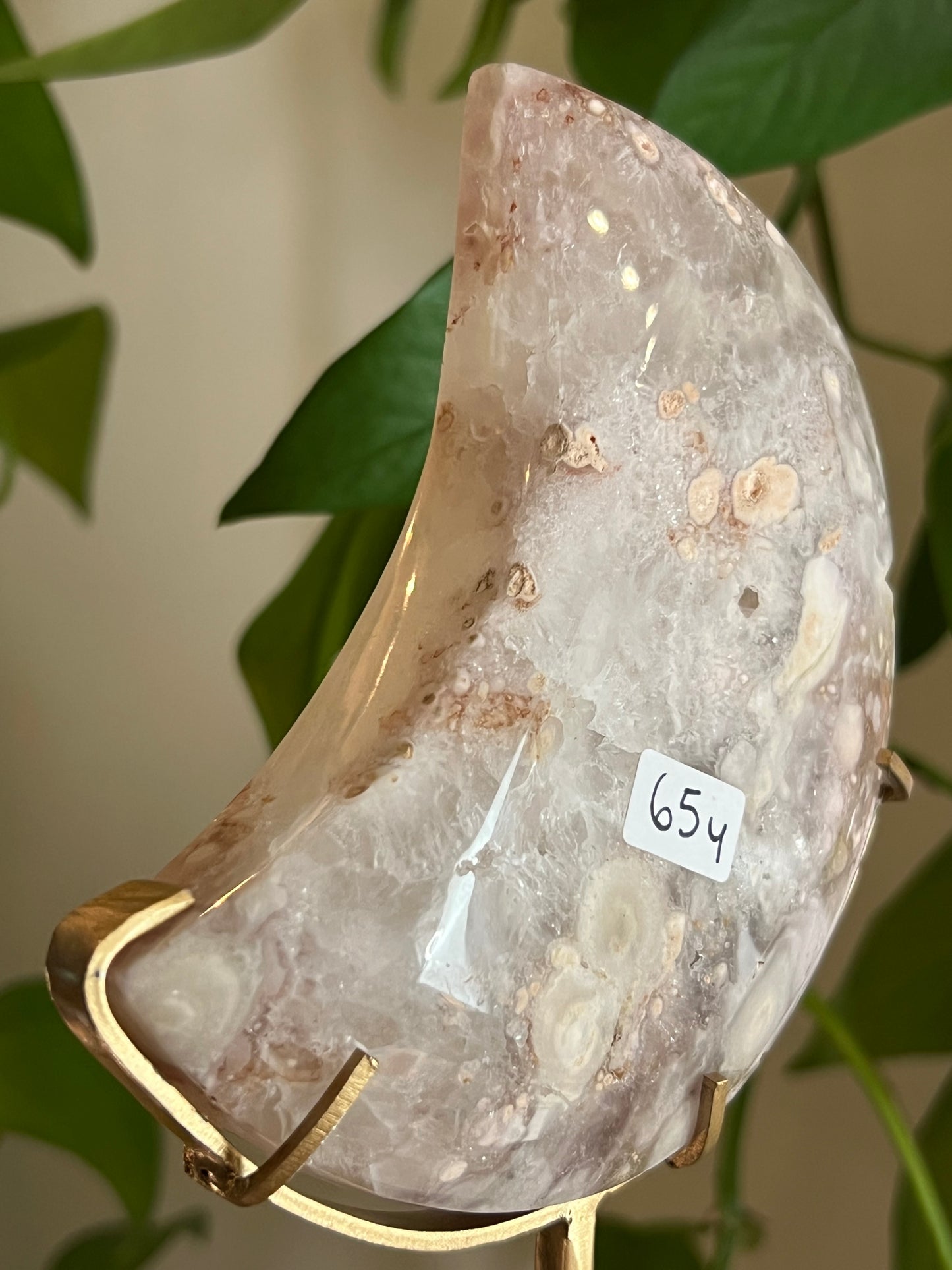 Flower Agate Moon Stand - Y