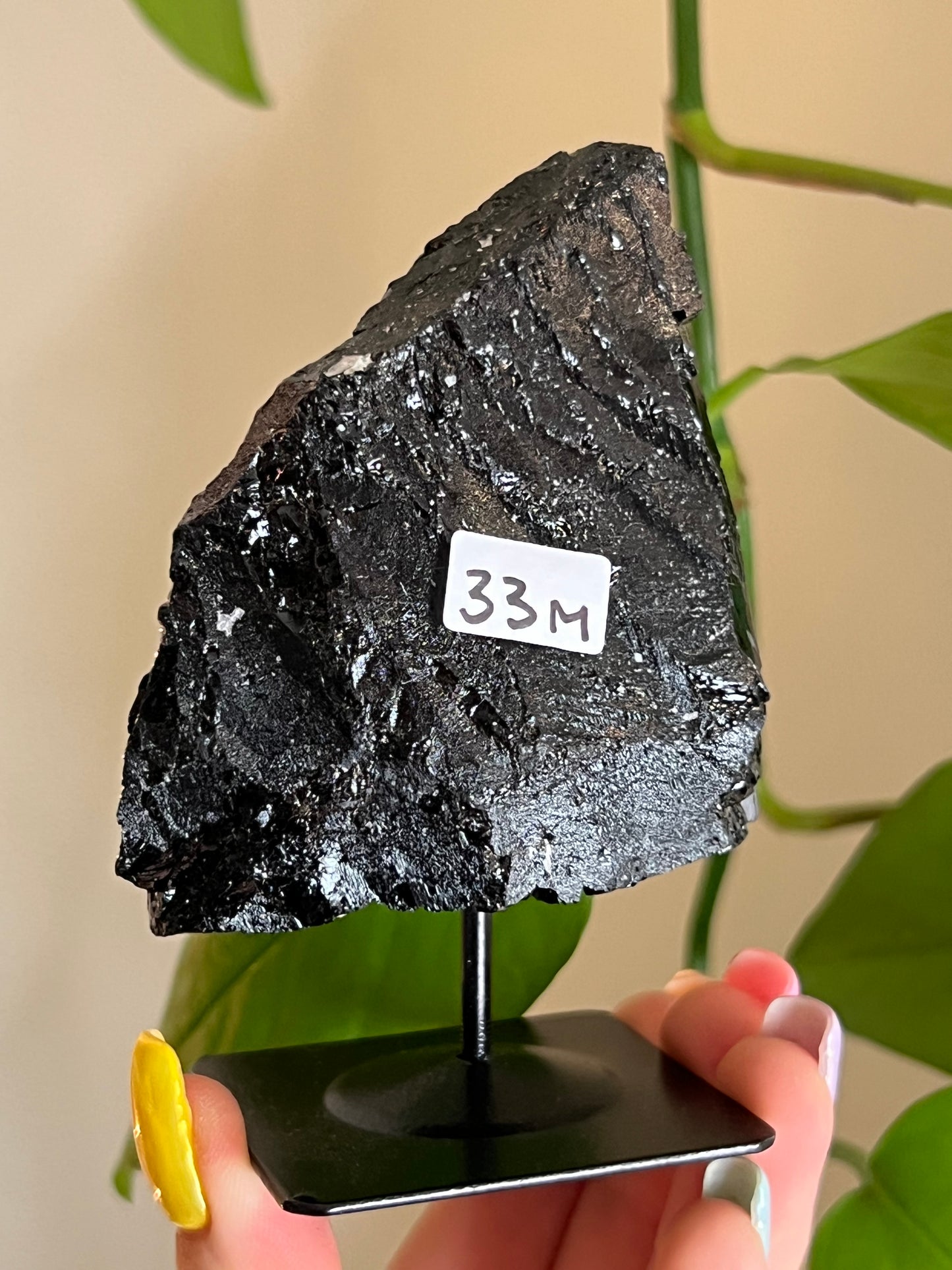 Black Tourmaline Raw on Stand M