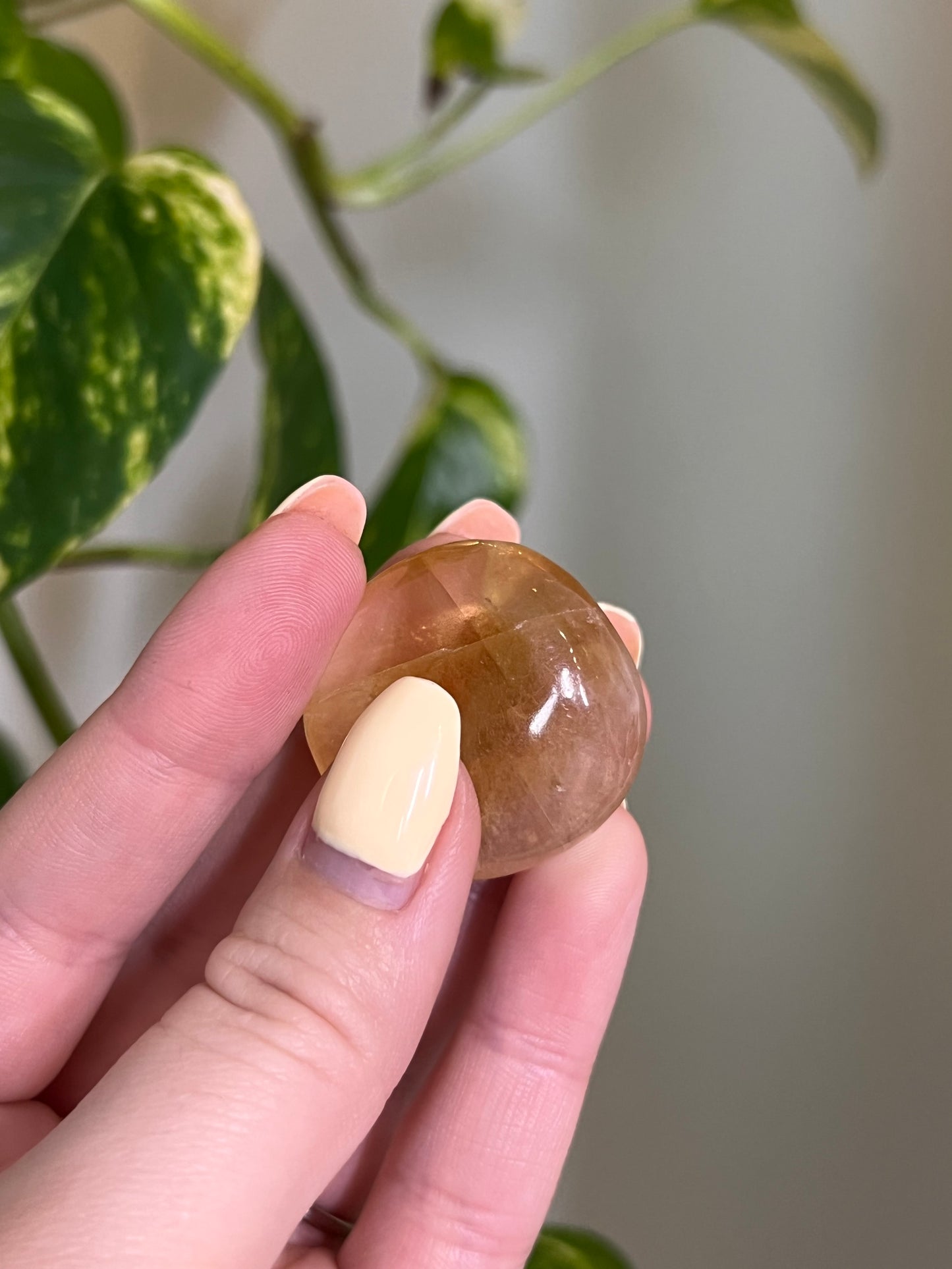 Flashy Honey Calcite Button