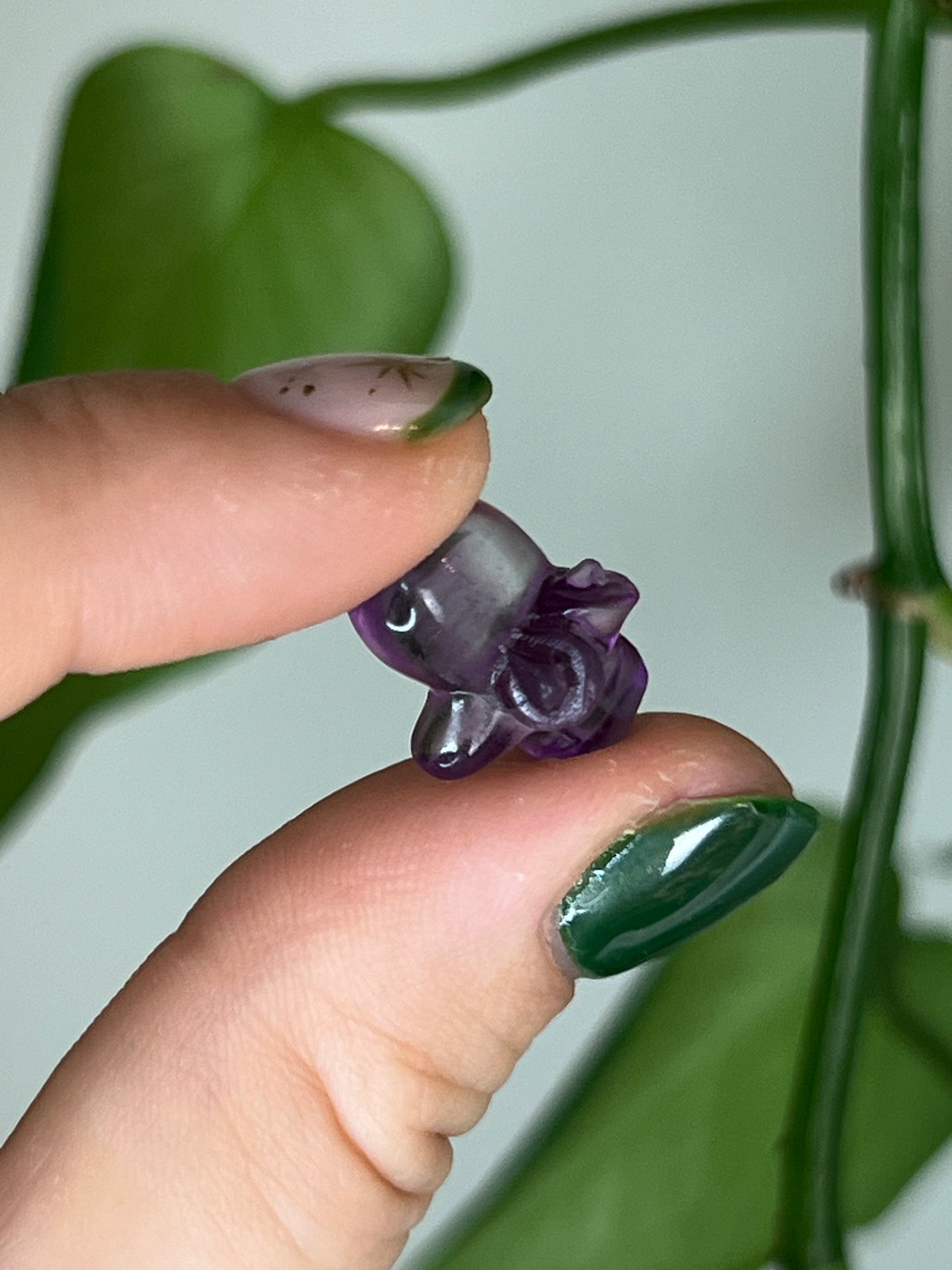 Mini Rainbow Fluorite - Winter Glove with Bow