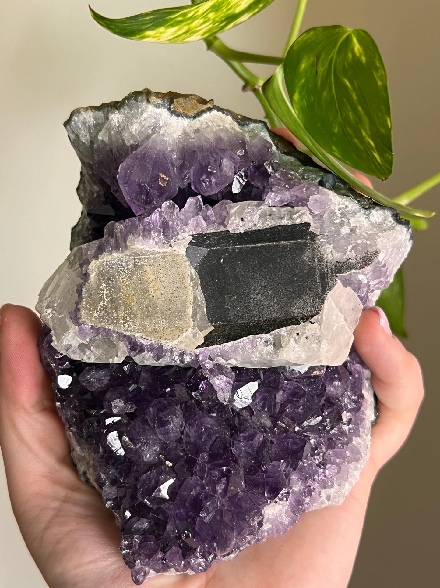 Amethyst and Calcite Cluster