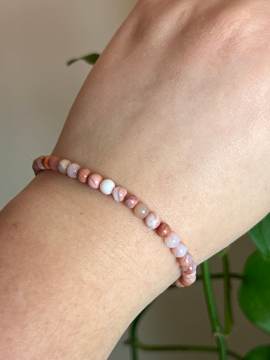 Cotton Candy Agate 4mm Bracelet