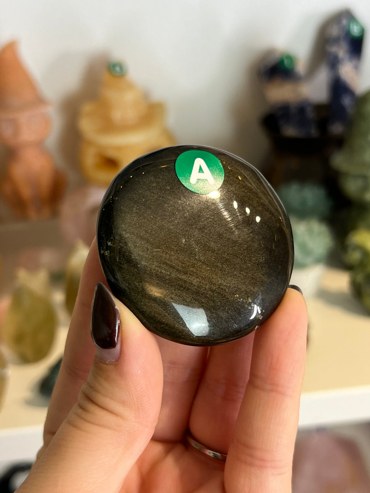 Gold Sheen Obsidian Flat Stone - A