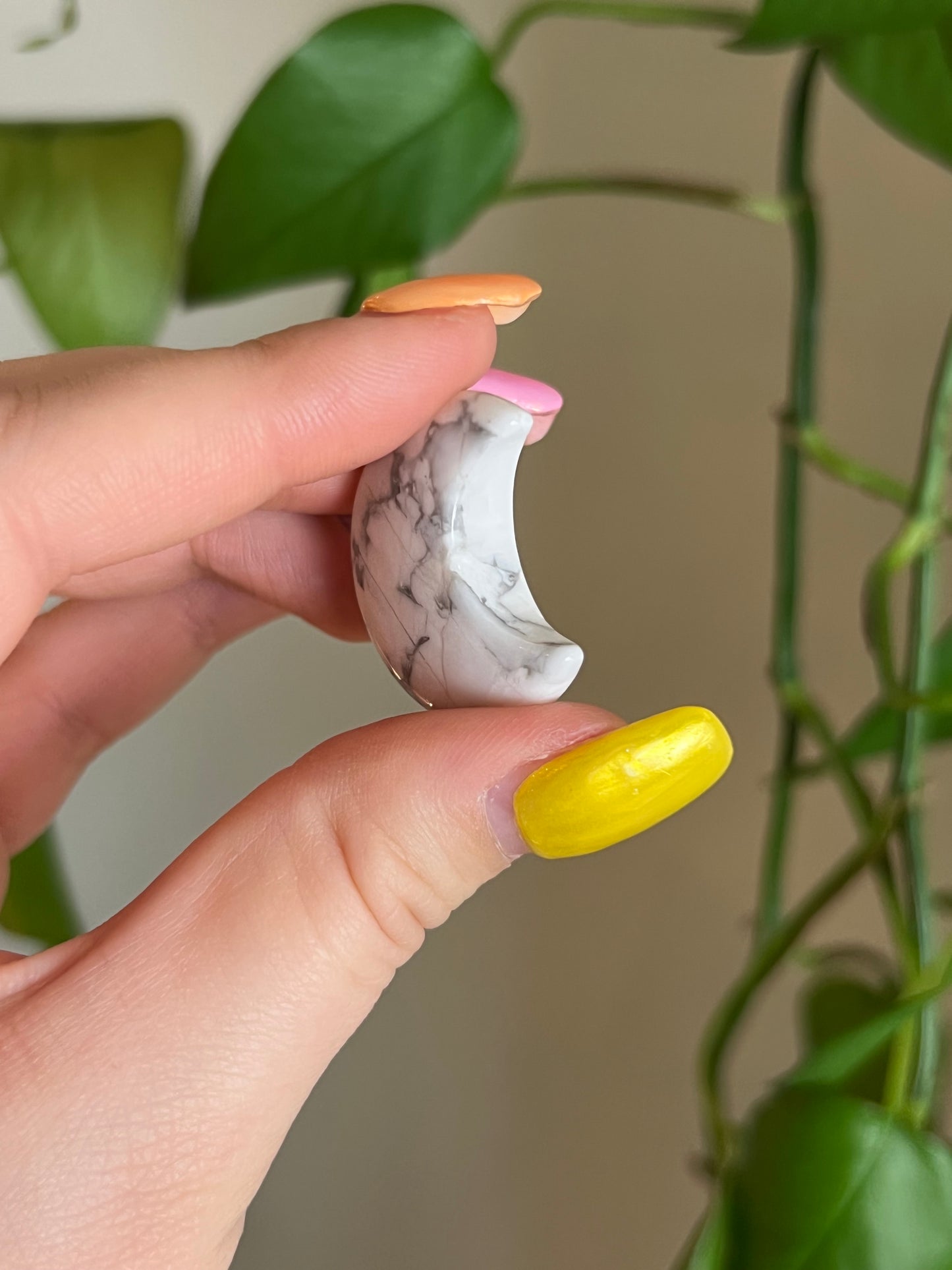 White Howlite Small Moon