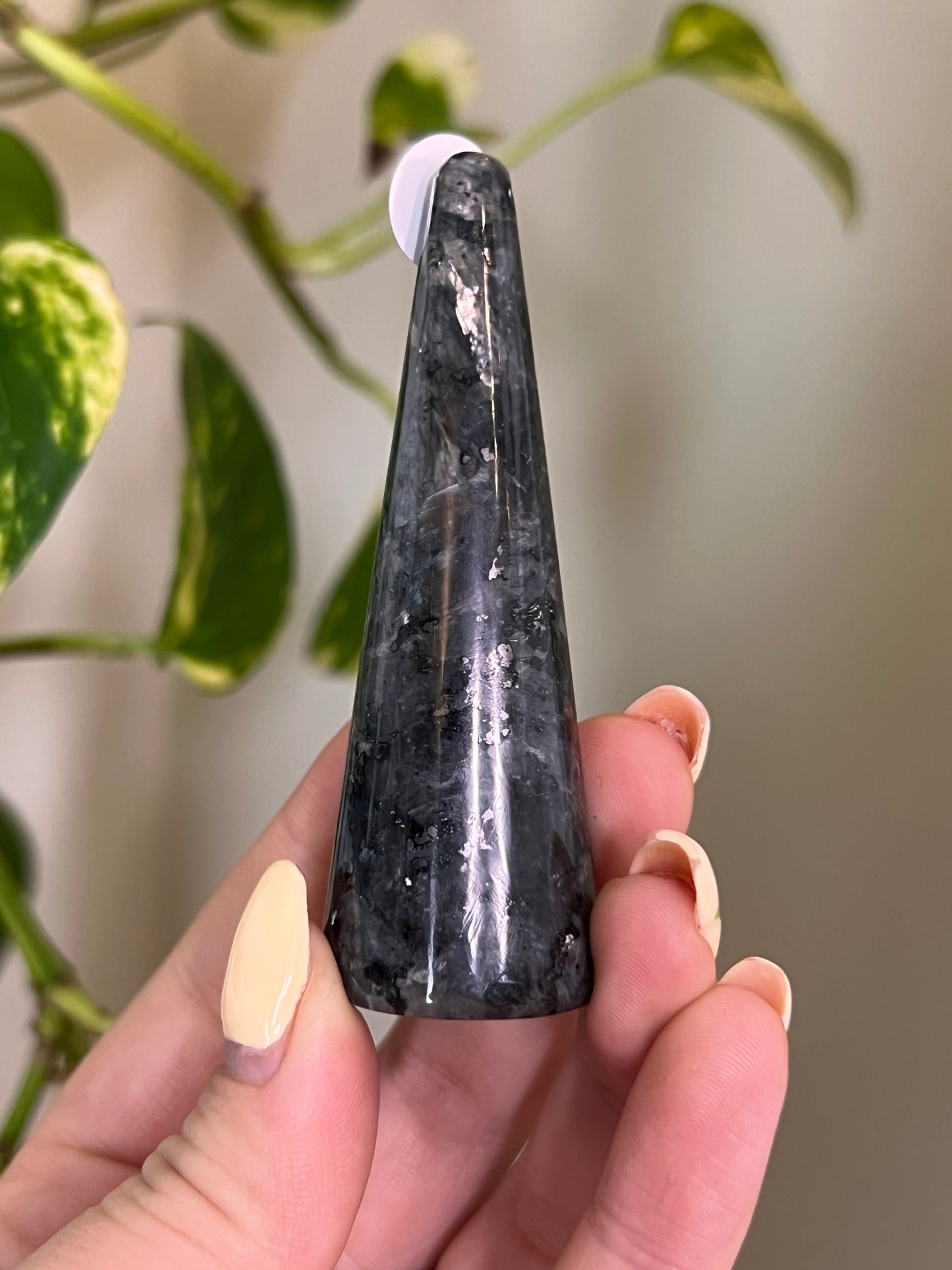 Flashy Larvikite Ring Holder - 9