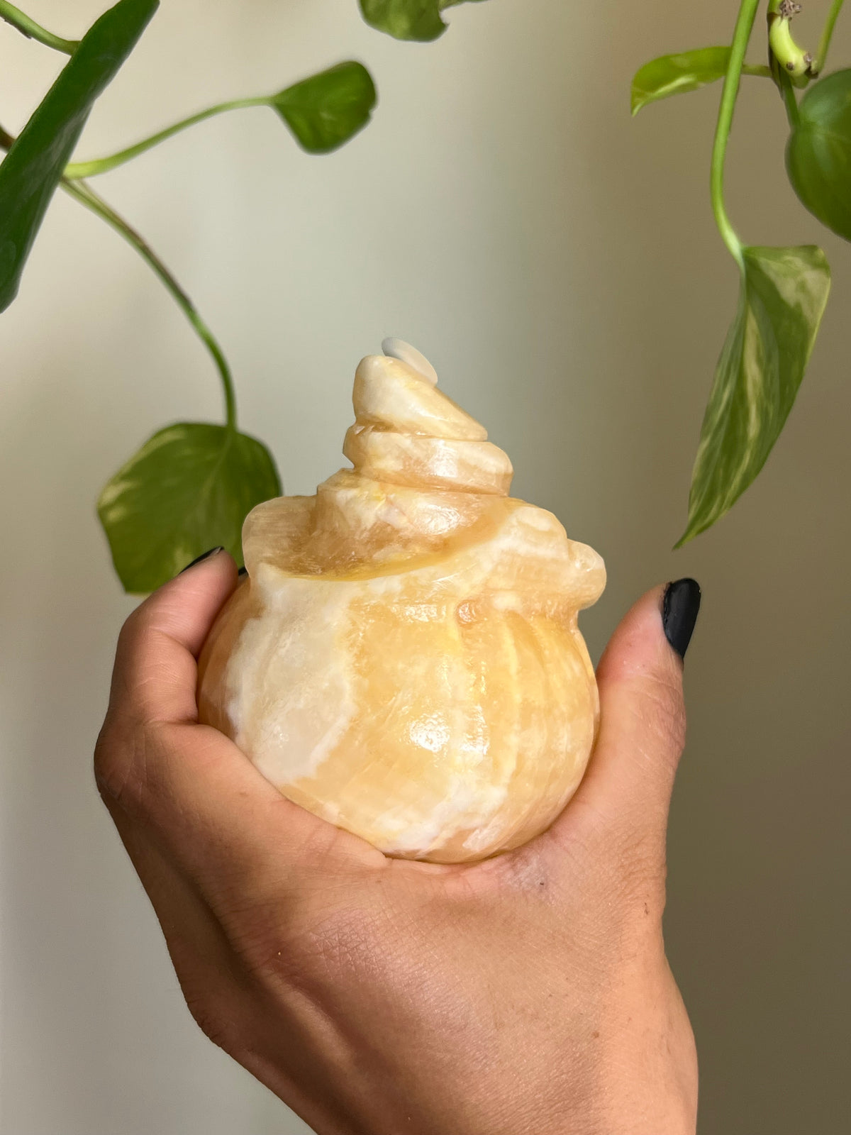 Orange Calcite Large Jack-O-Lantern - F