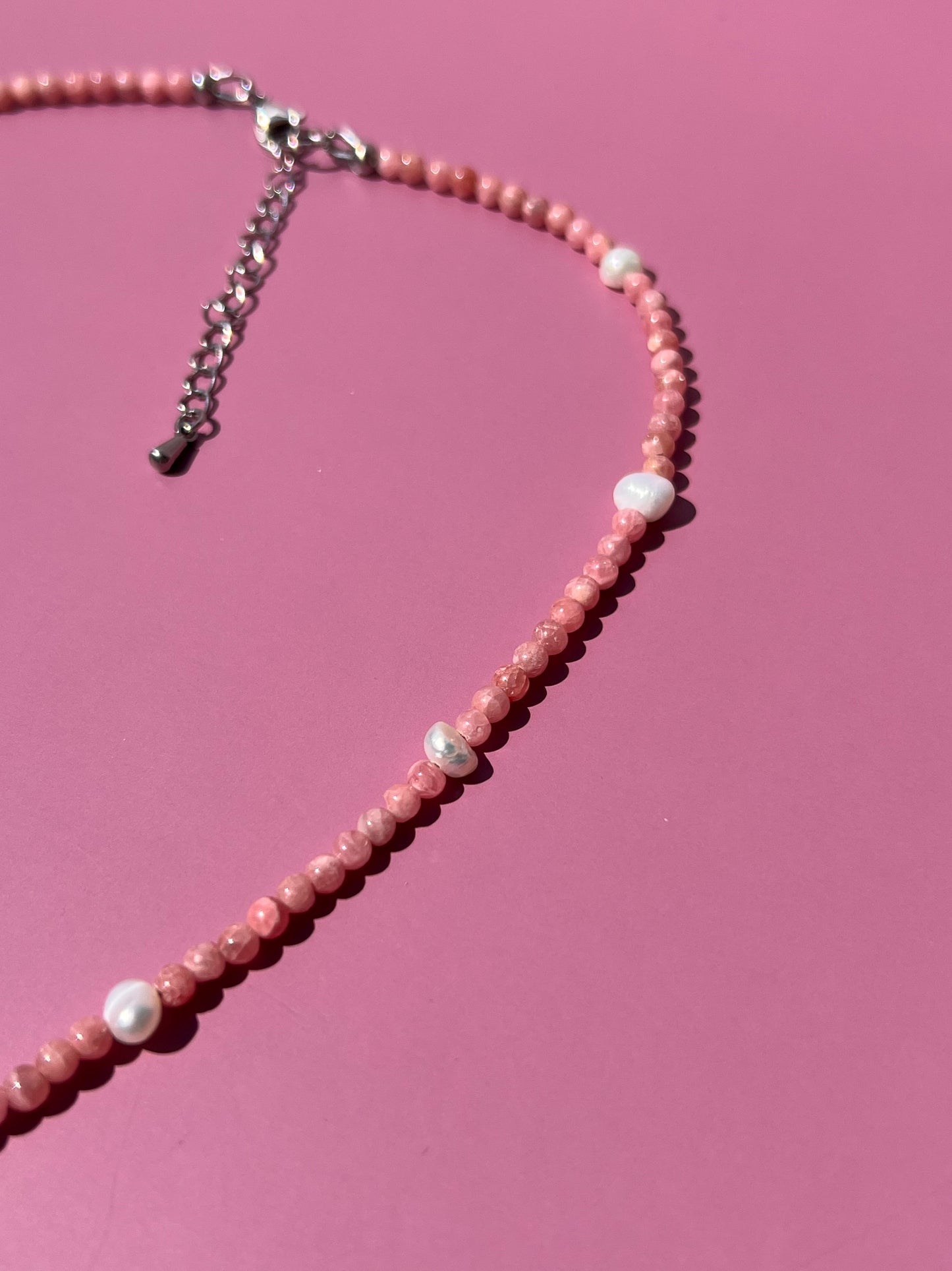 Rhodochrosite + Pearl 111 Numerology Necklace🪽