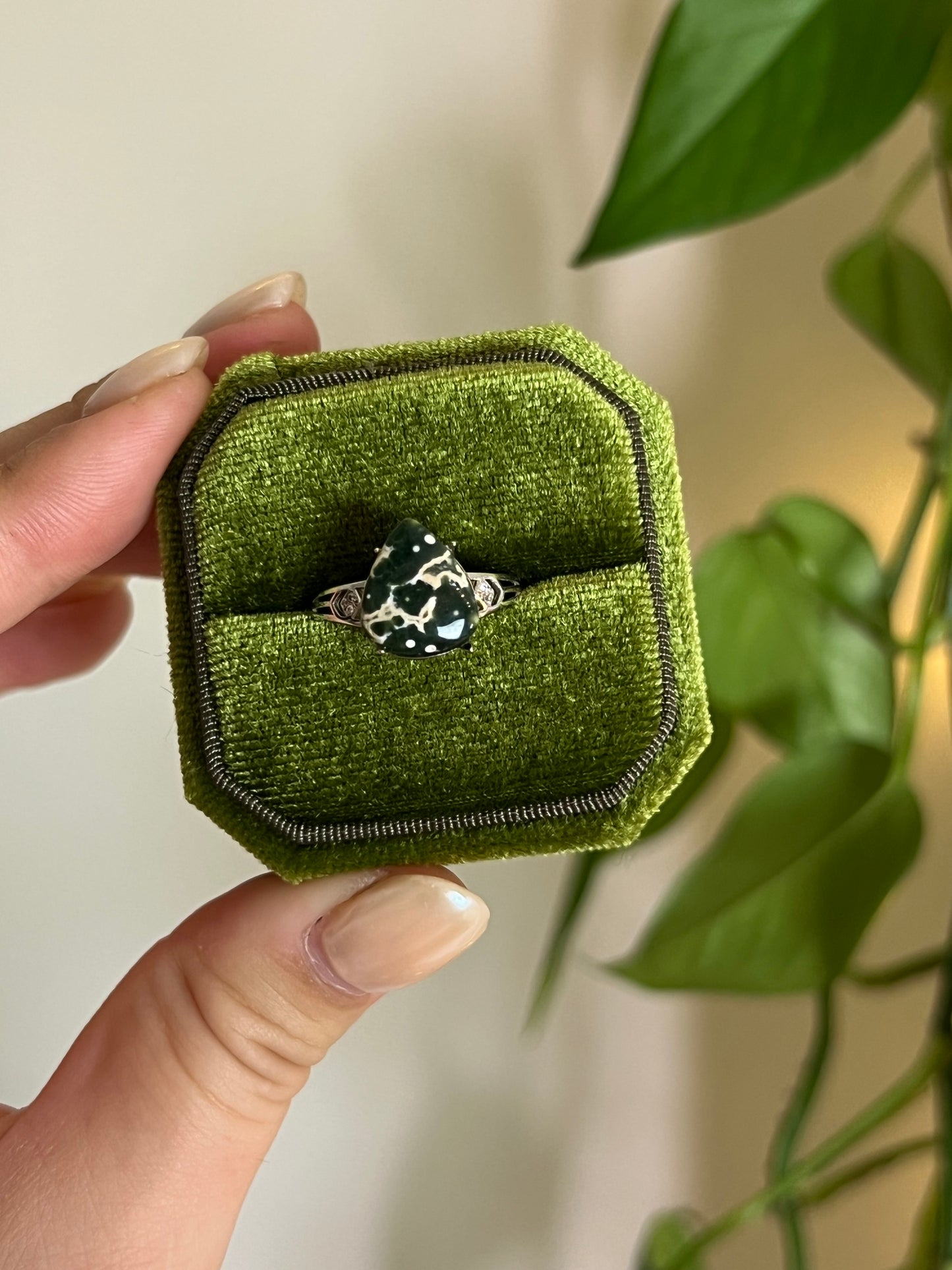 Ocean Jasper 925 Sterling Silver Adjustable Ring