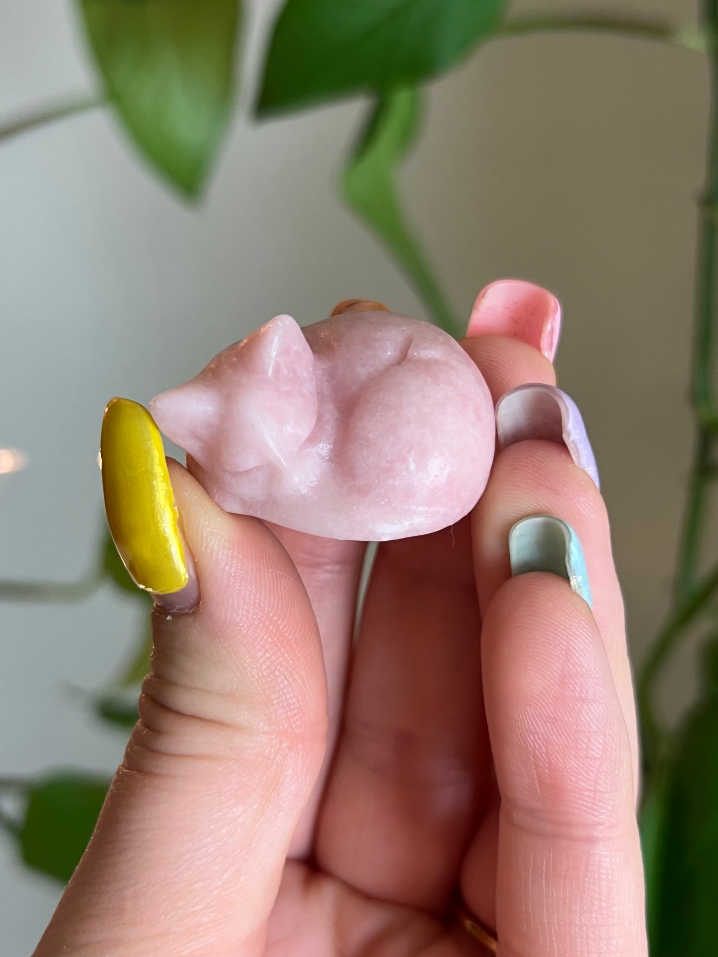 Pink Opal Sleeping Cat