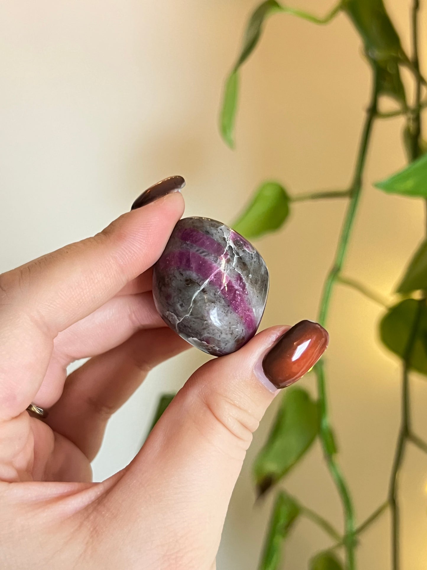 Ruby Feldspar Tumbled