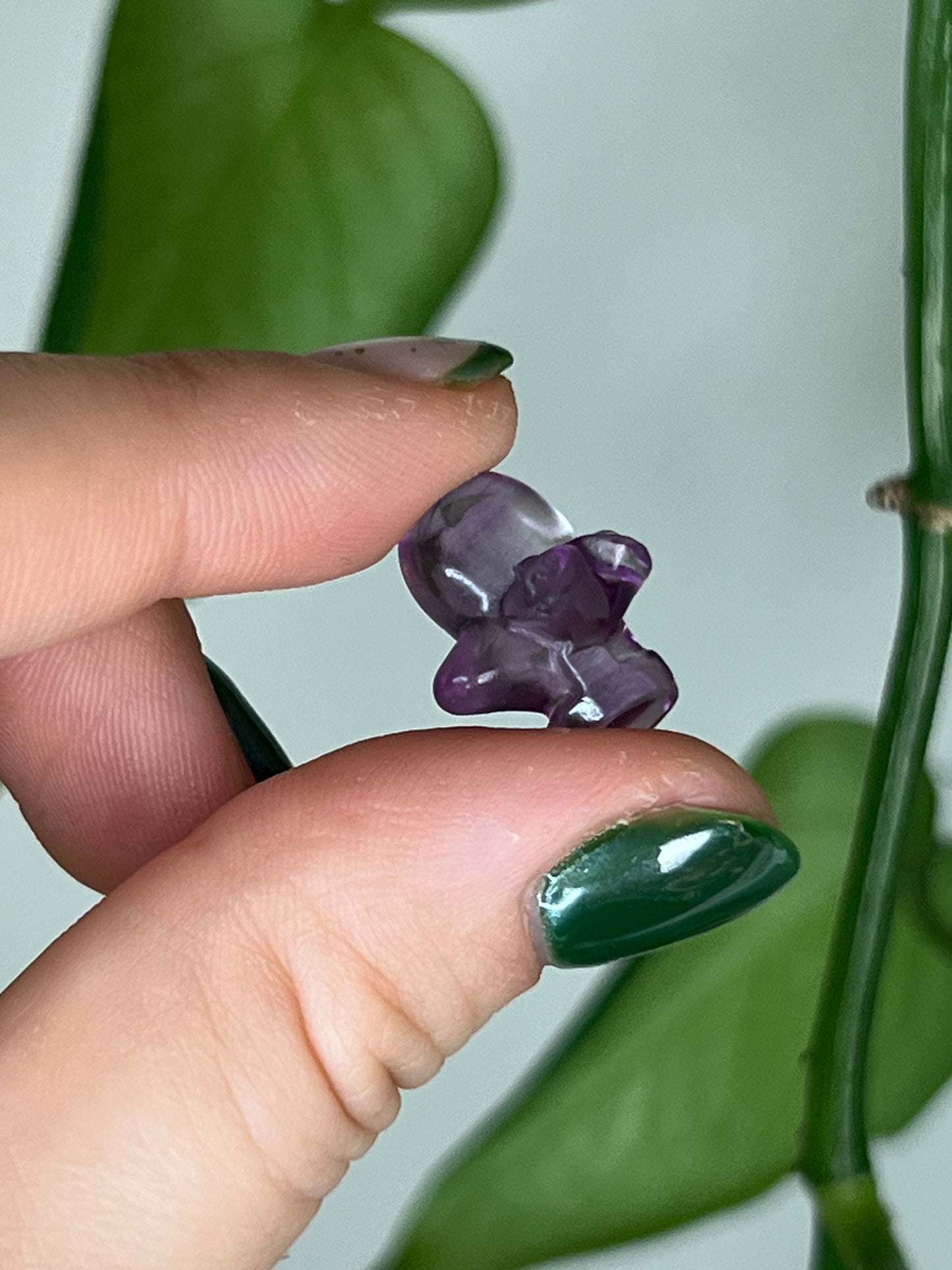 Mini Rainbow Fluorite - Winter Glove with Bow