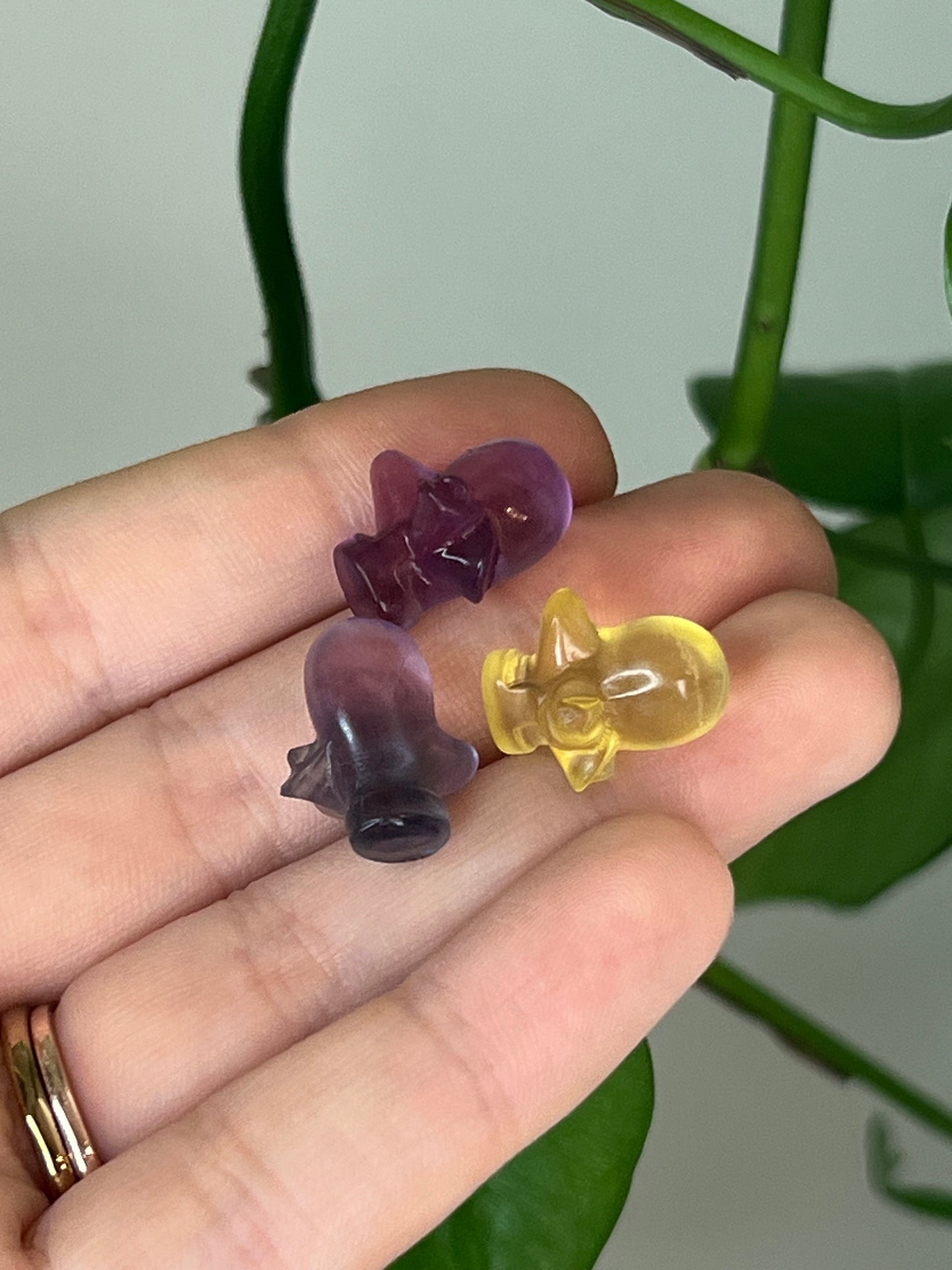 Mini Rainbow Fluorite - Winter Glove with Bow
