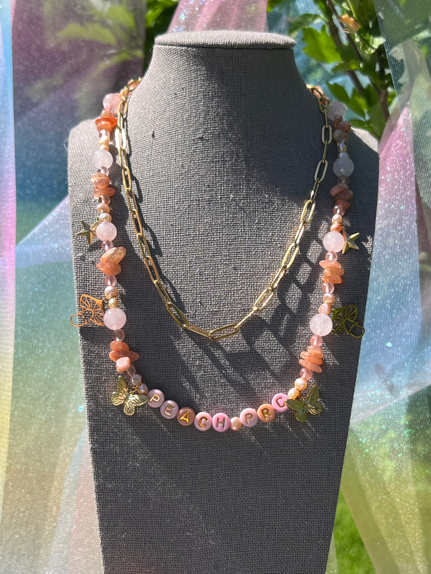 Peach PRC Double Necklace