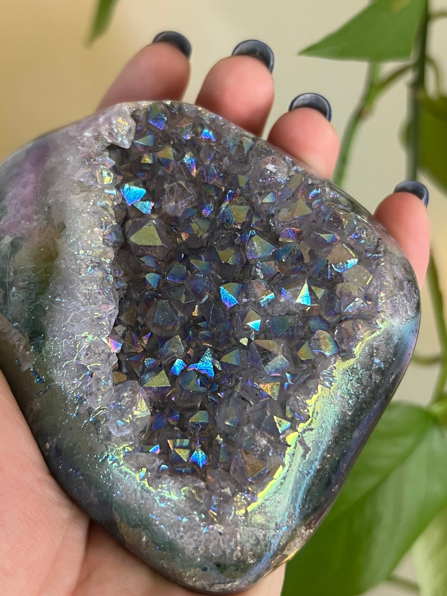 Aura Amethyst Cluster on Stand