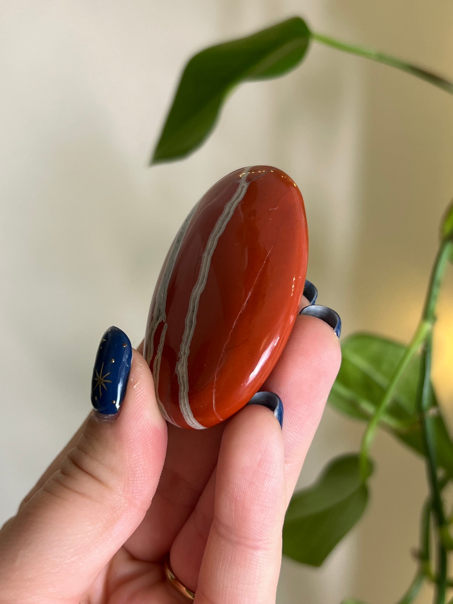 Red Brecciated Jasper Palm Stone