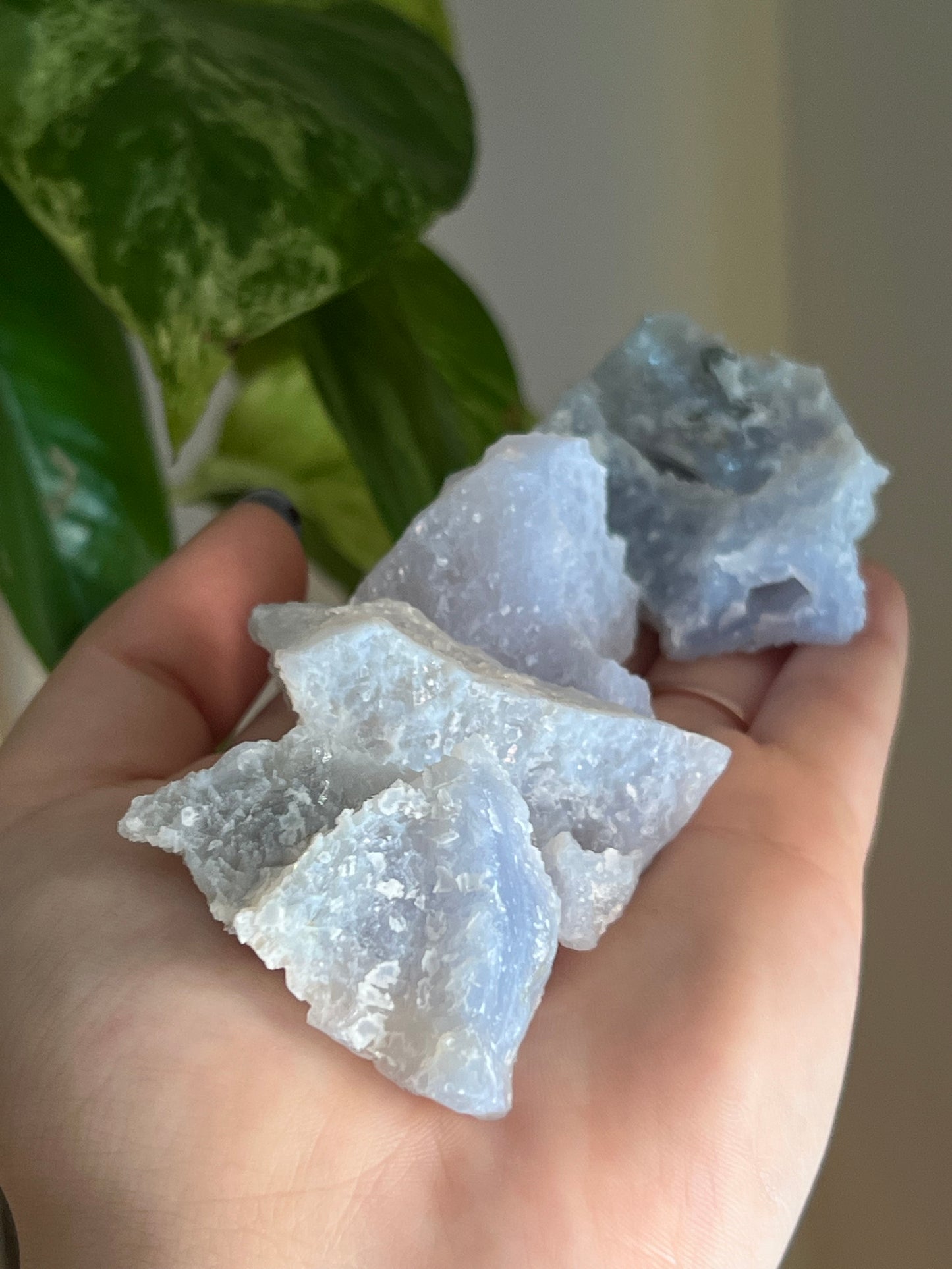 Druzy Etched Blue Chalcedony