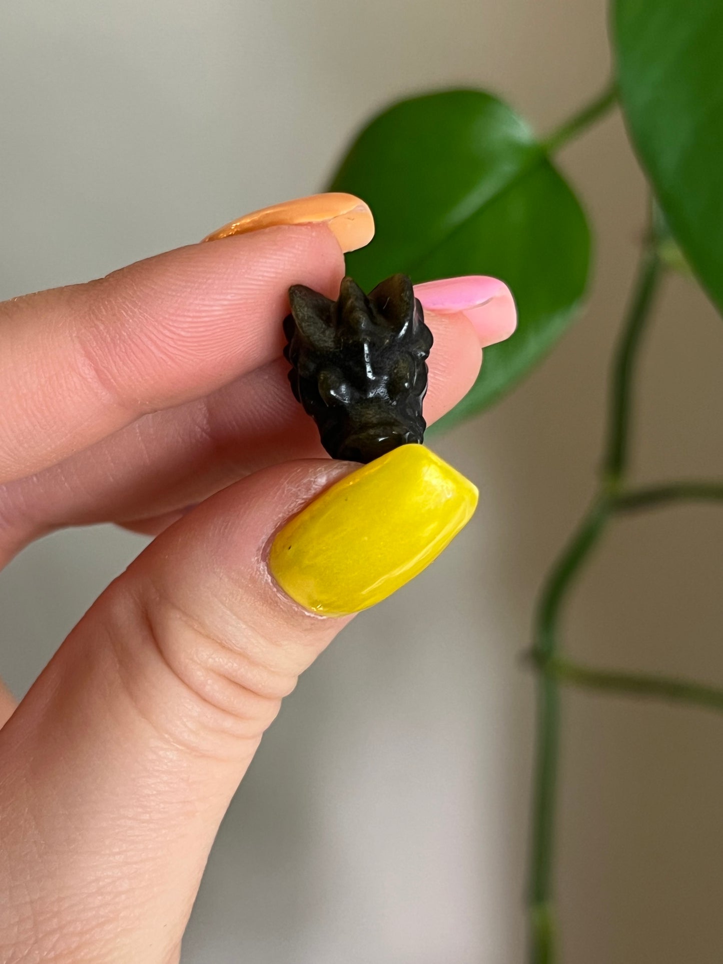 Mini Gold Sheen Obsidian Dragon Head