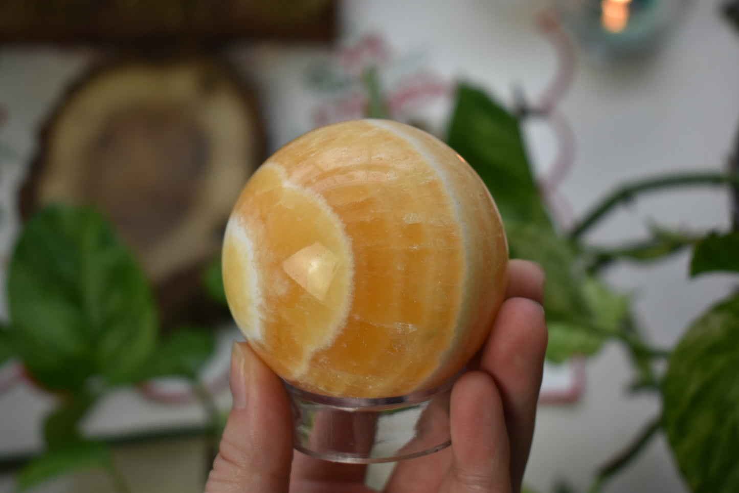 Orange Calcite Sphere Large
