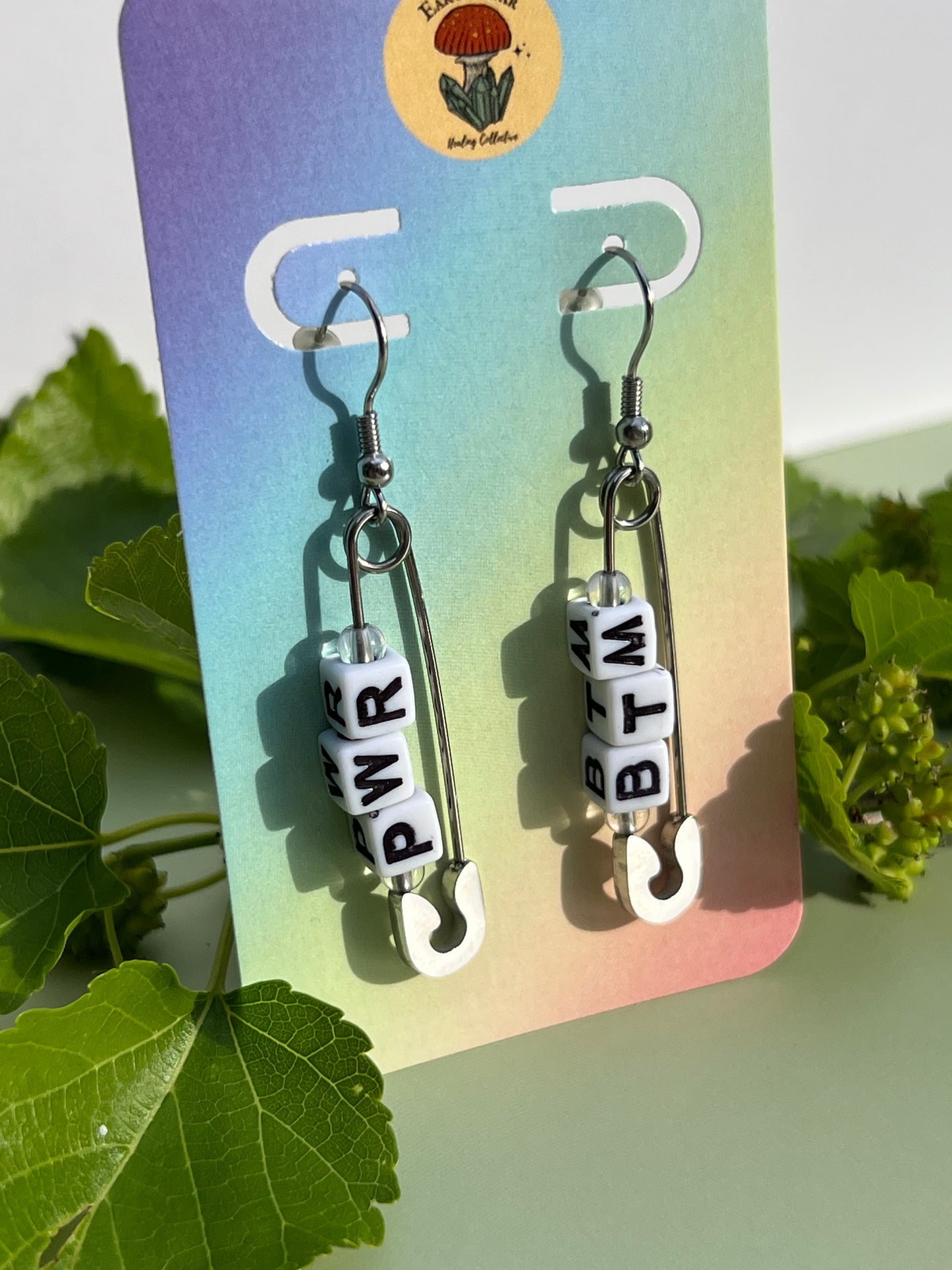 PWR BTM Clear Quartz Pin Earrings