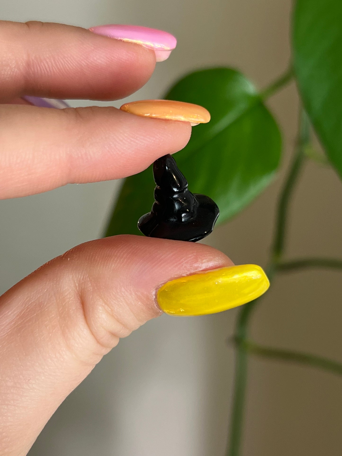 Mini Black Obsidian Witch Hat