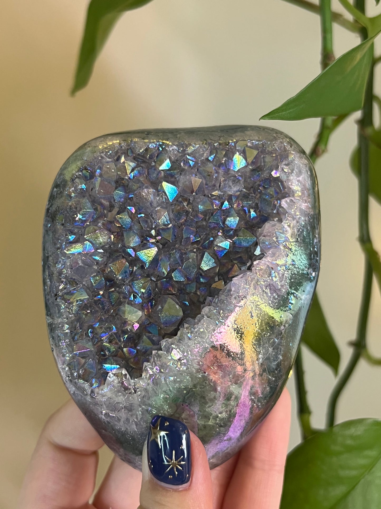 Aura Amethyst Cluster on Stand
