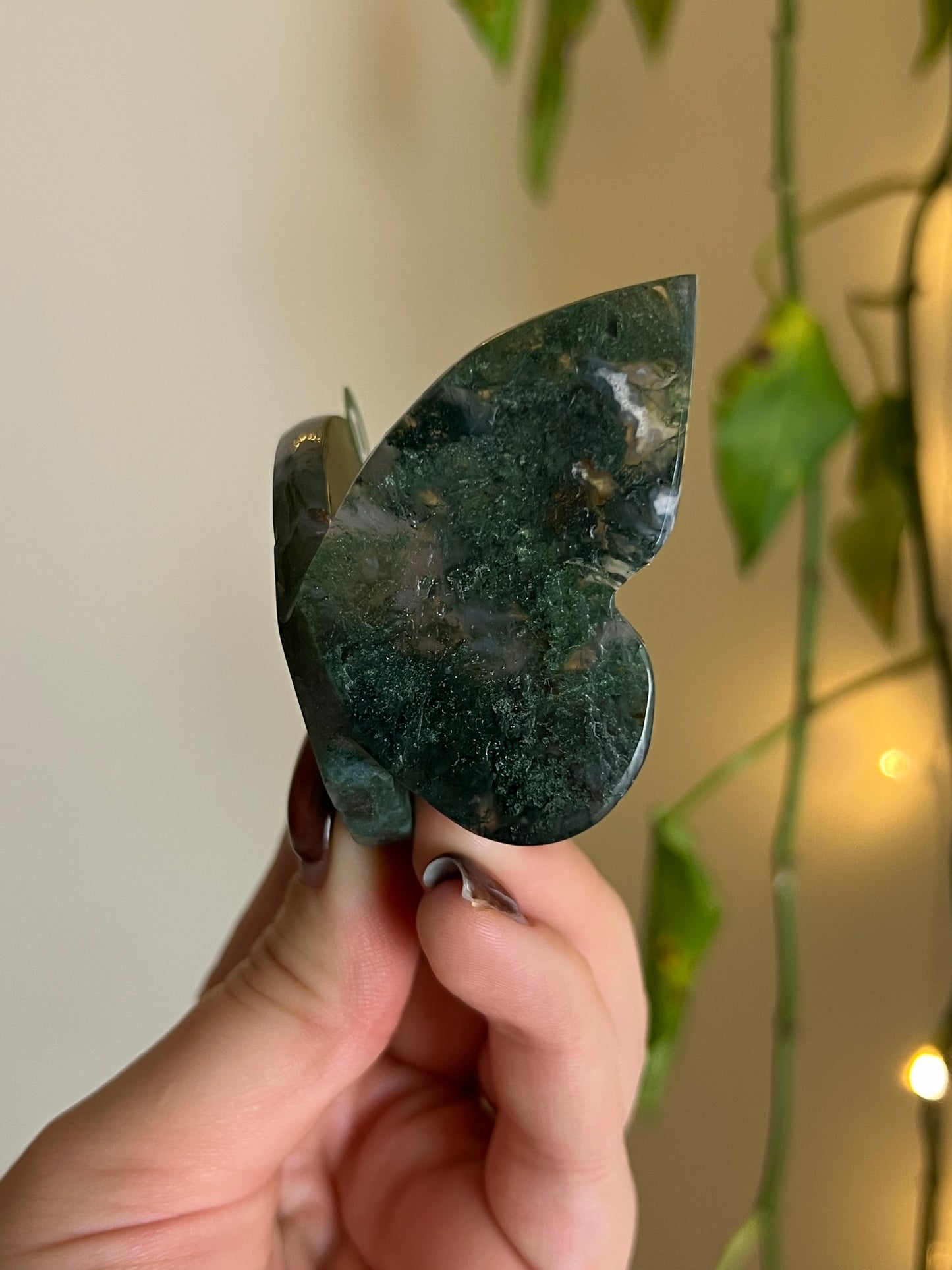 Moss Agate 3D Butterfly - D
