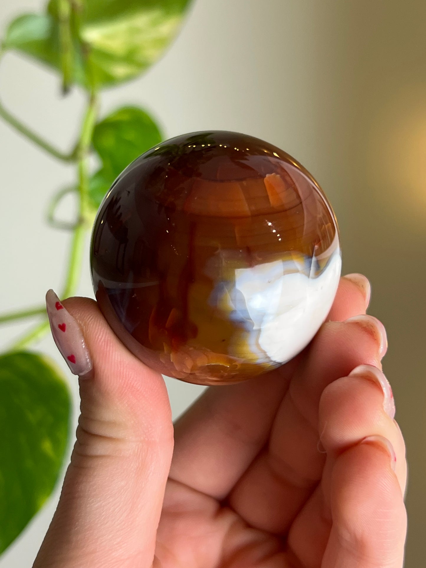 Carnelian x Orca Agate Sphere - Q