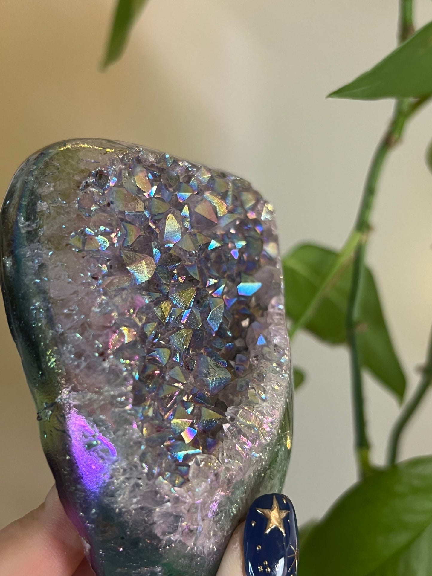Aura Amethyst Cluster on Stand