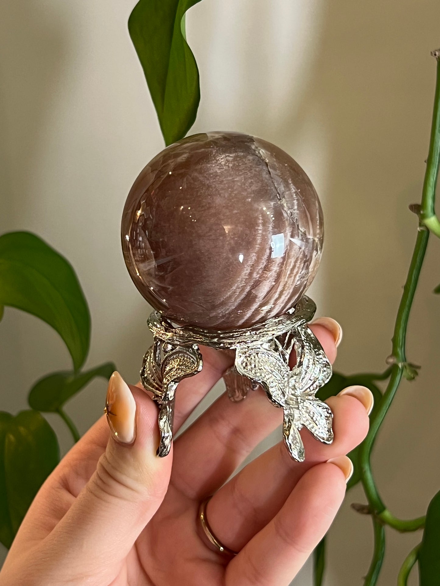 Silver Butterfly Sphere/Egg Stand