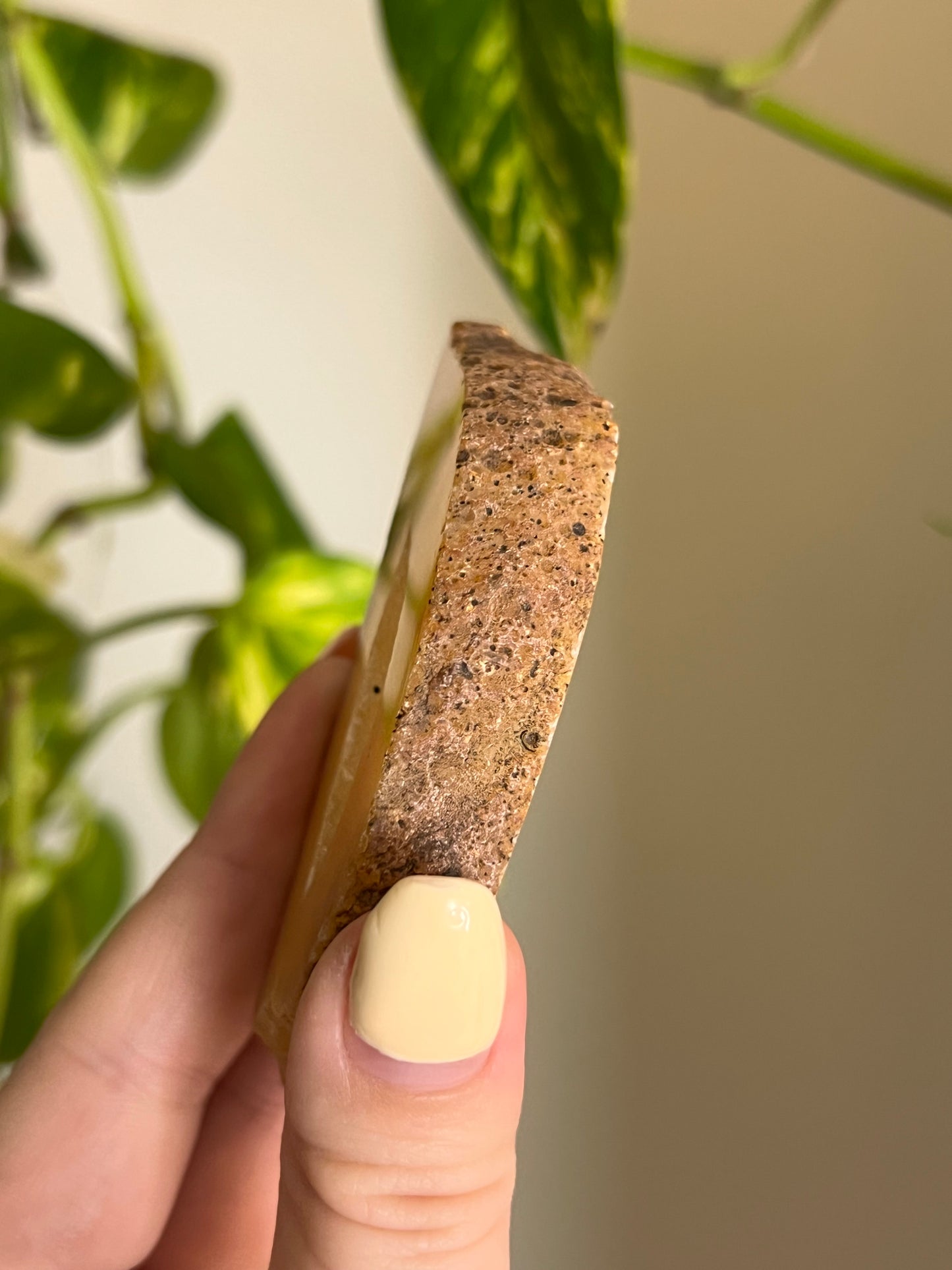 Peachy Druzy Agate Slice - D