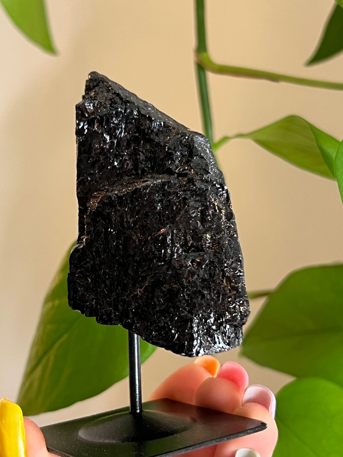 Black Tourmaline Raw on Stand M