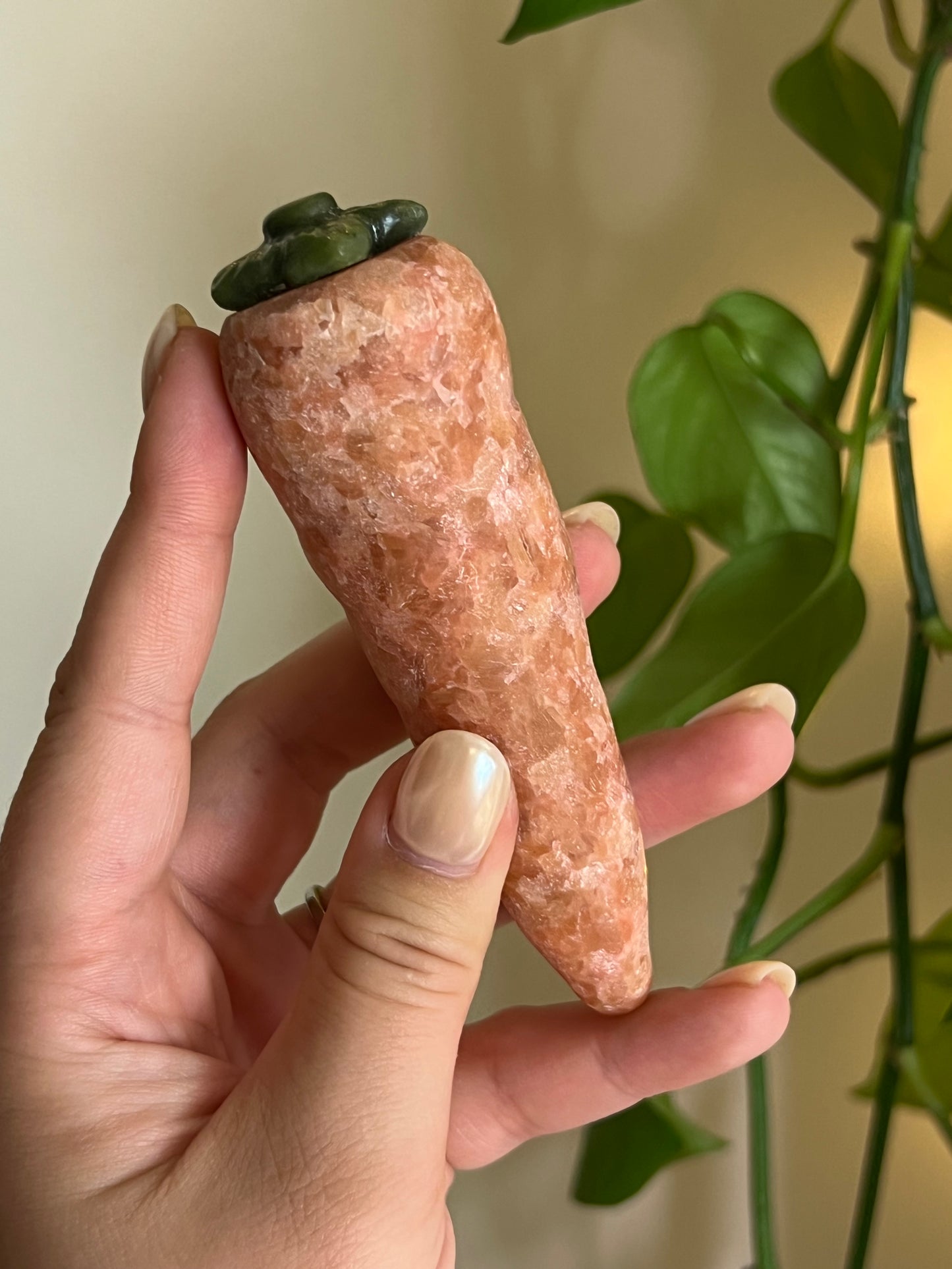 Orange Calcite + Jade Carrot