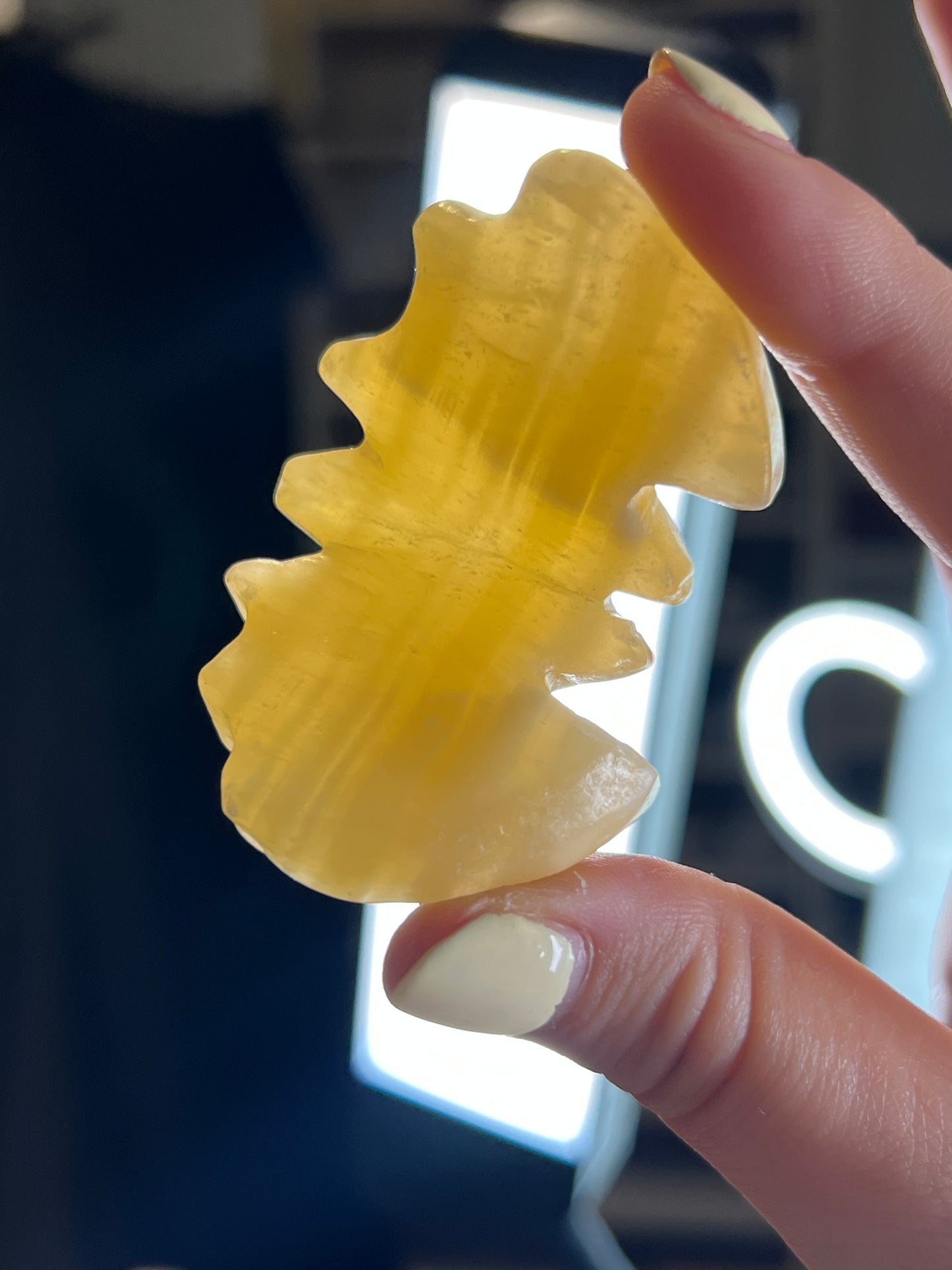 Orange Calcite 3D Bat
