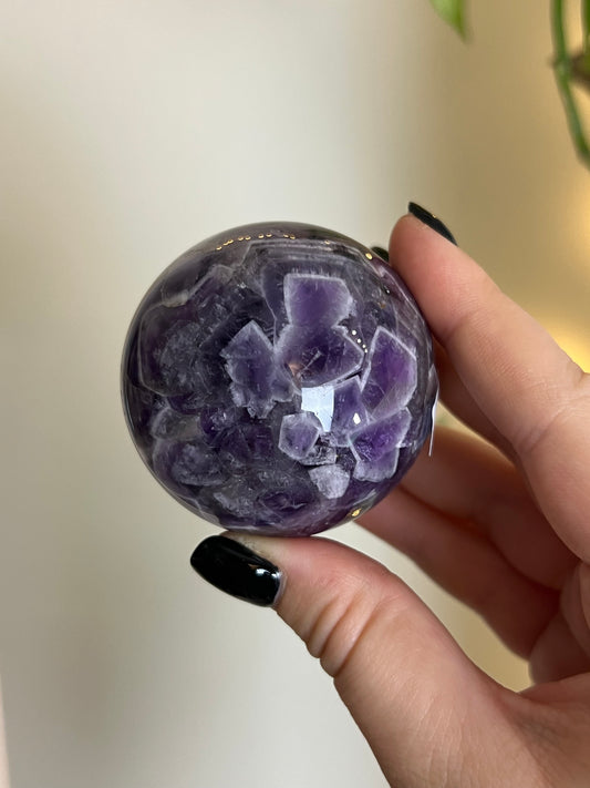 Chevron Amethyst Sphere - M