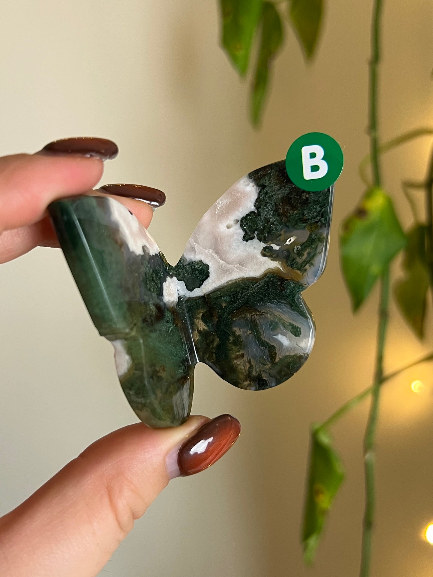 Moss Agate 3D Butterfly - B
