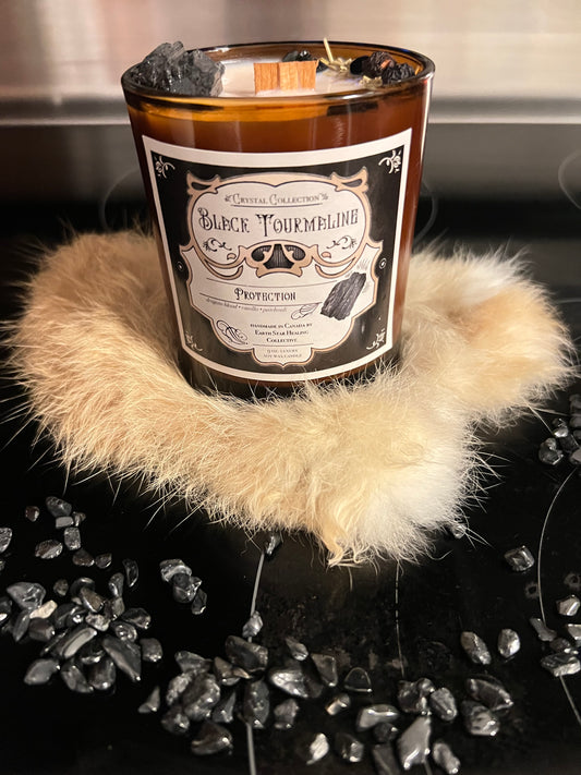 Black Tourmaline - Protection | Luxury Crystal Candle