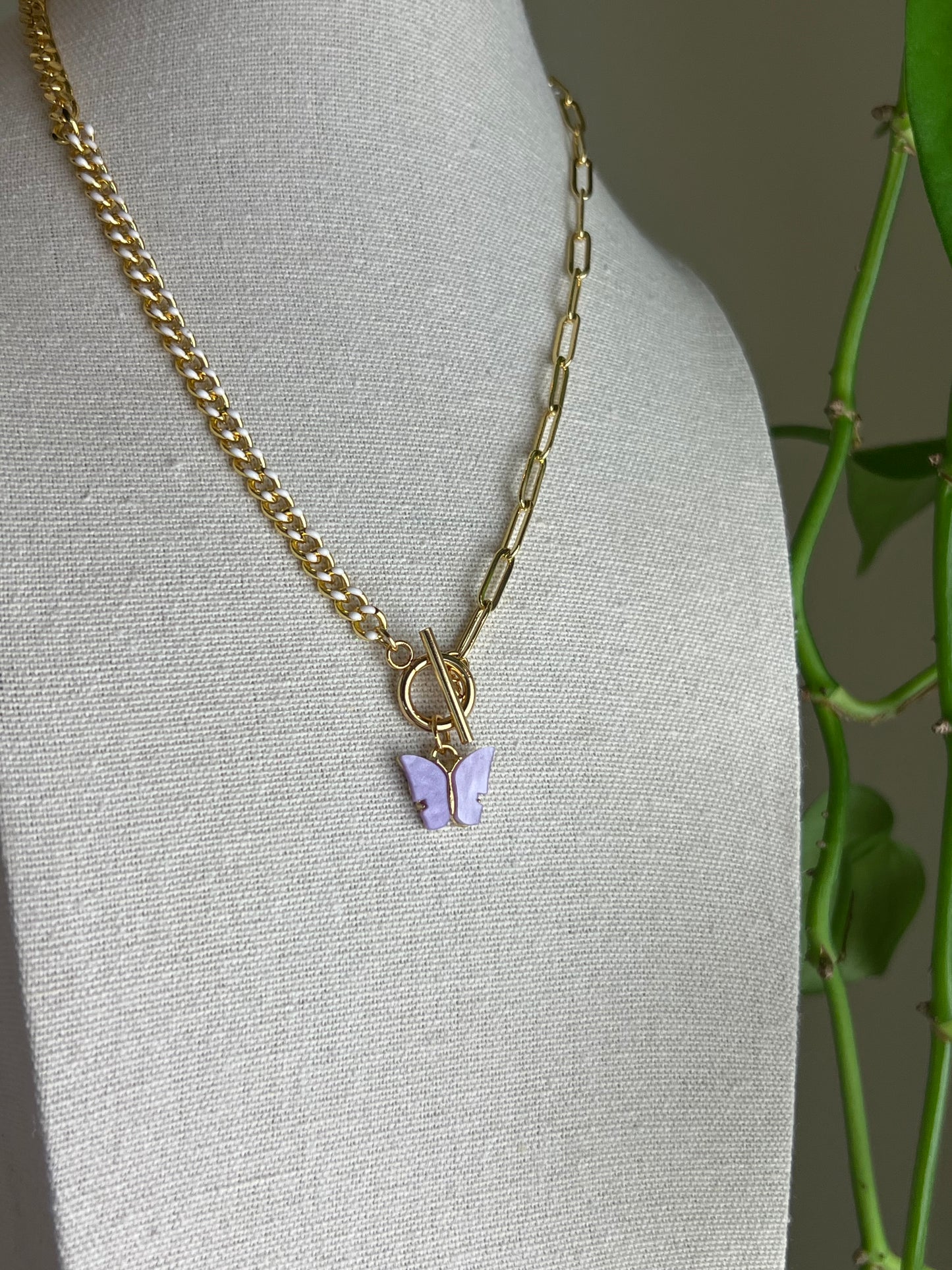 Lavender Butterfly Necklace