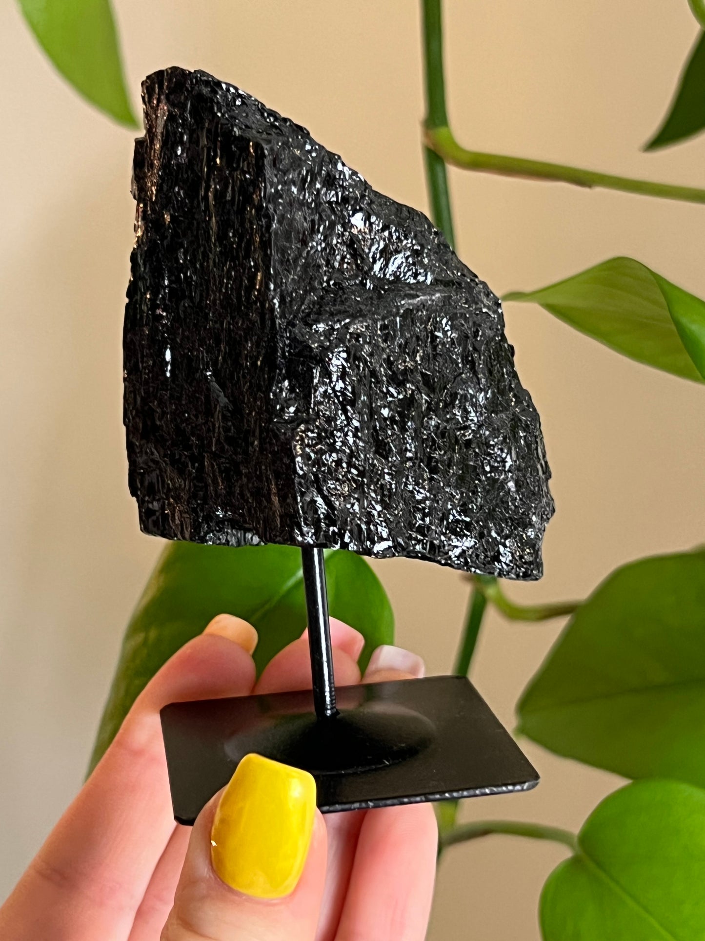 Black Tourmaline Raw on Stand M