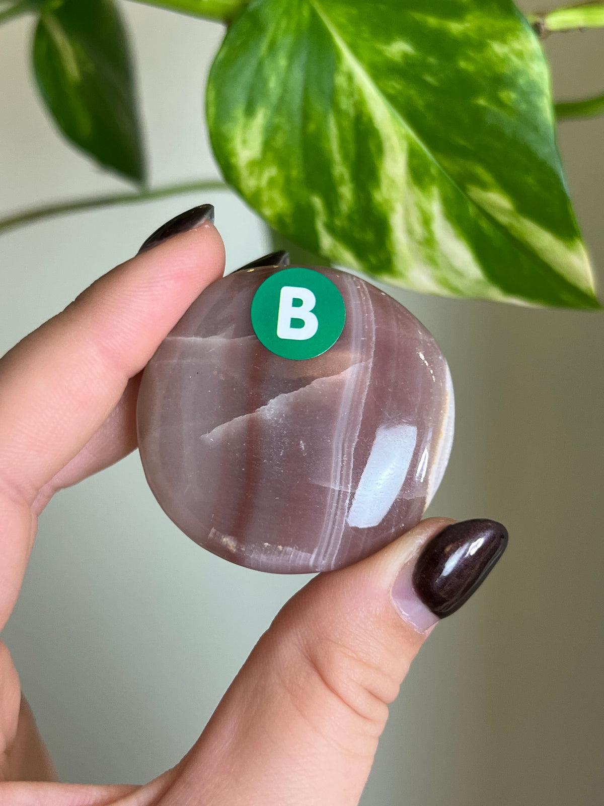 Watermelon Banded Onyx Flat Stone - B