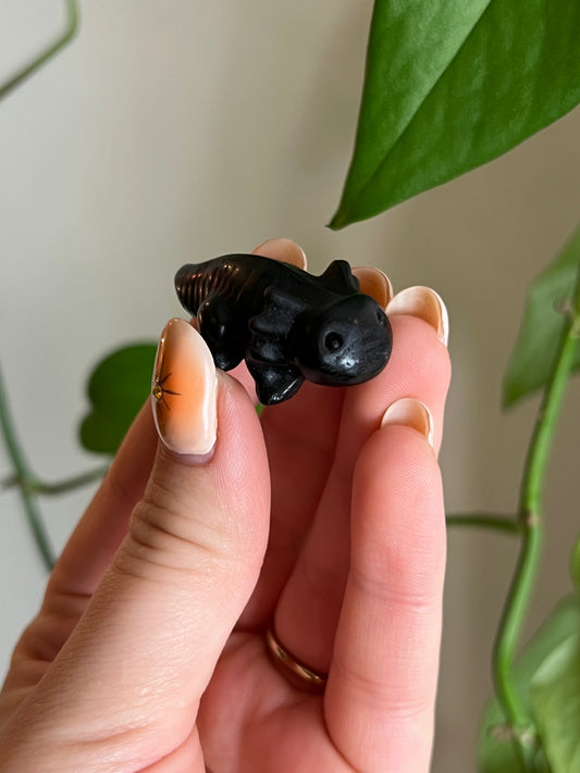 Black Obsidian Axolotl