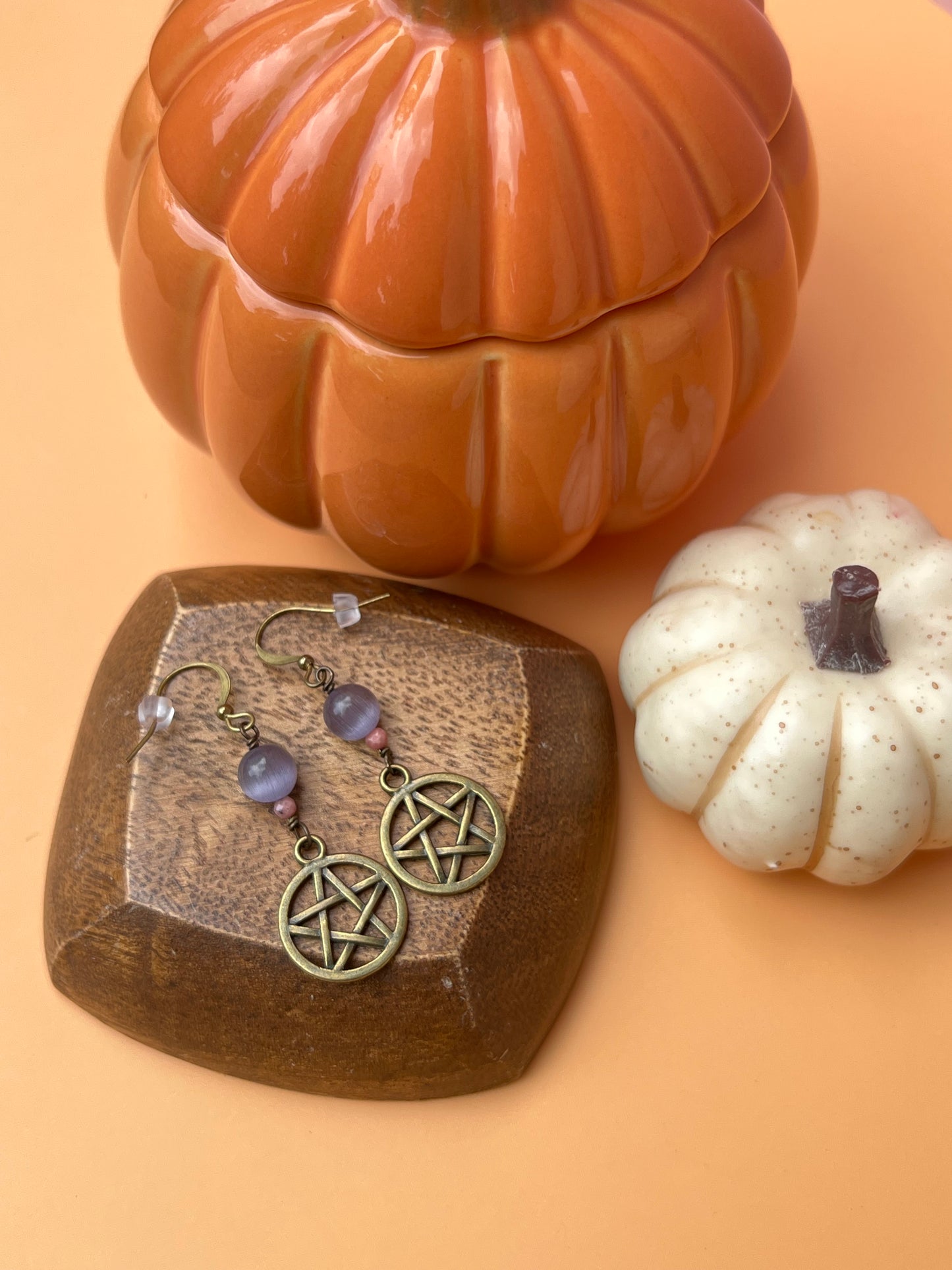 Lavender Pentacle of Life Earrings