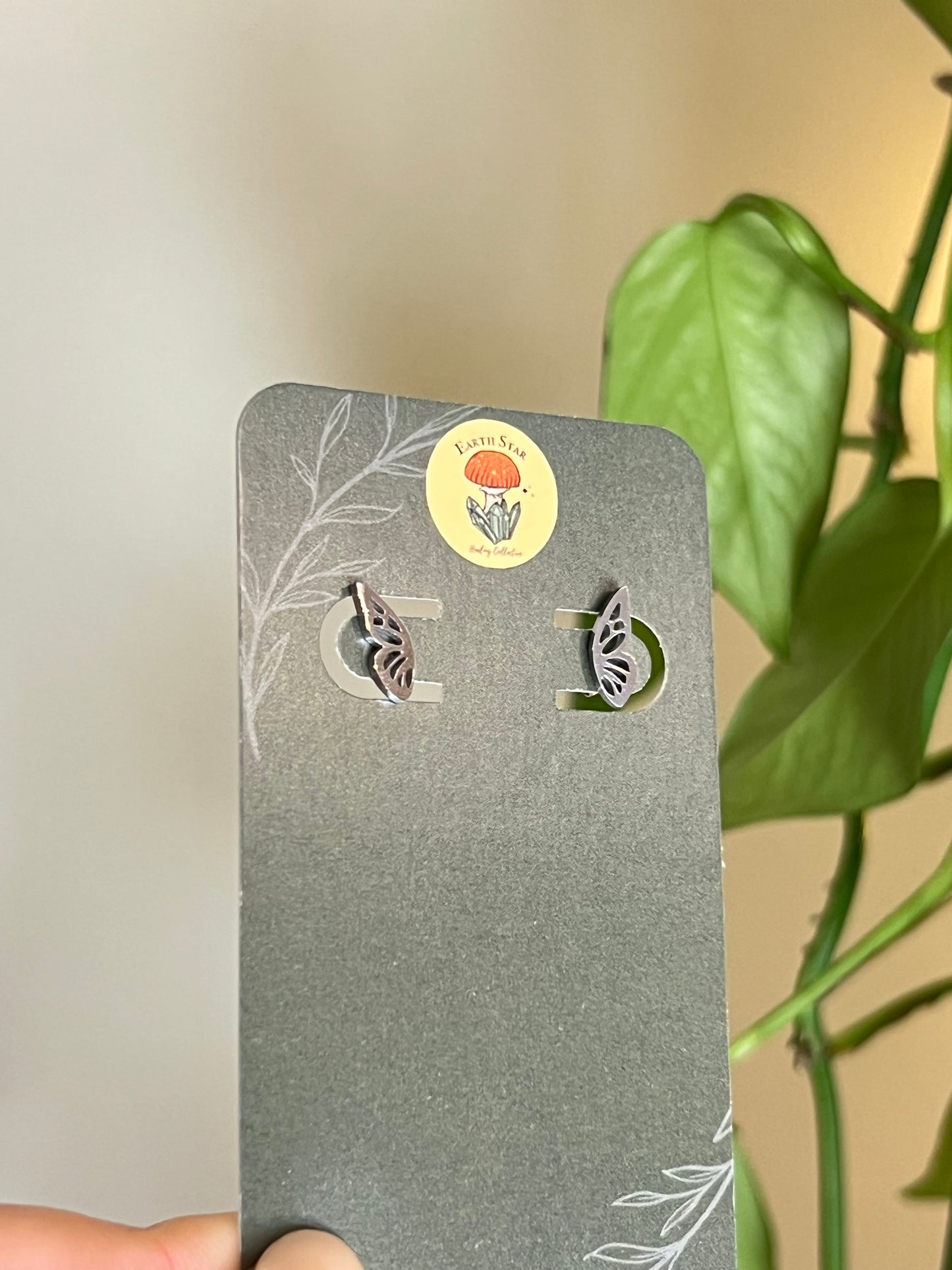 Butterfly Wing Stainless Steel Studs