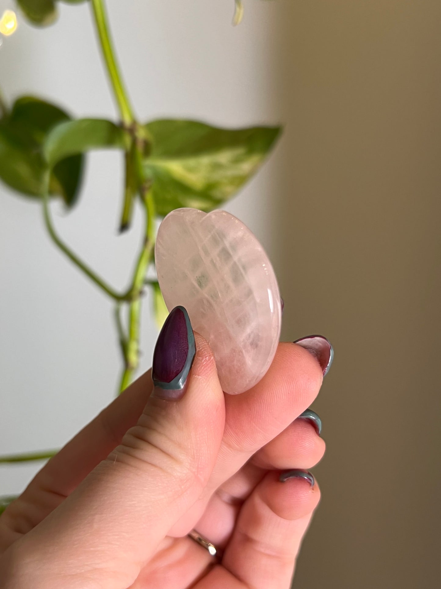 Rose Quartz Heart Worry Stone