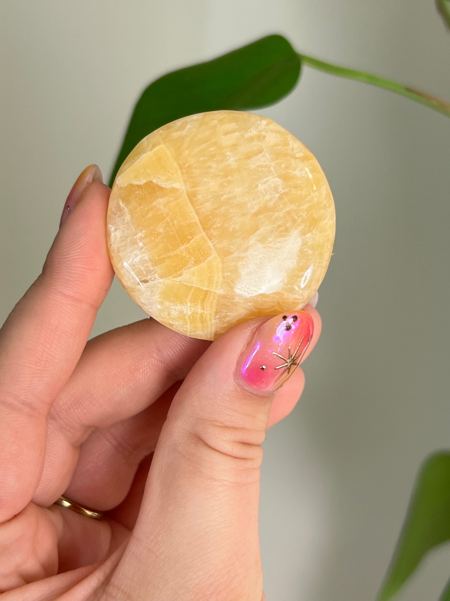 Orange Calcite Small Flat Stone