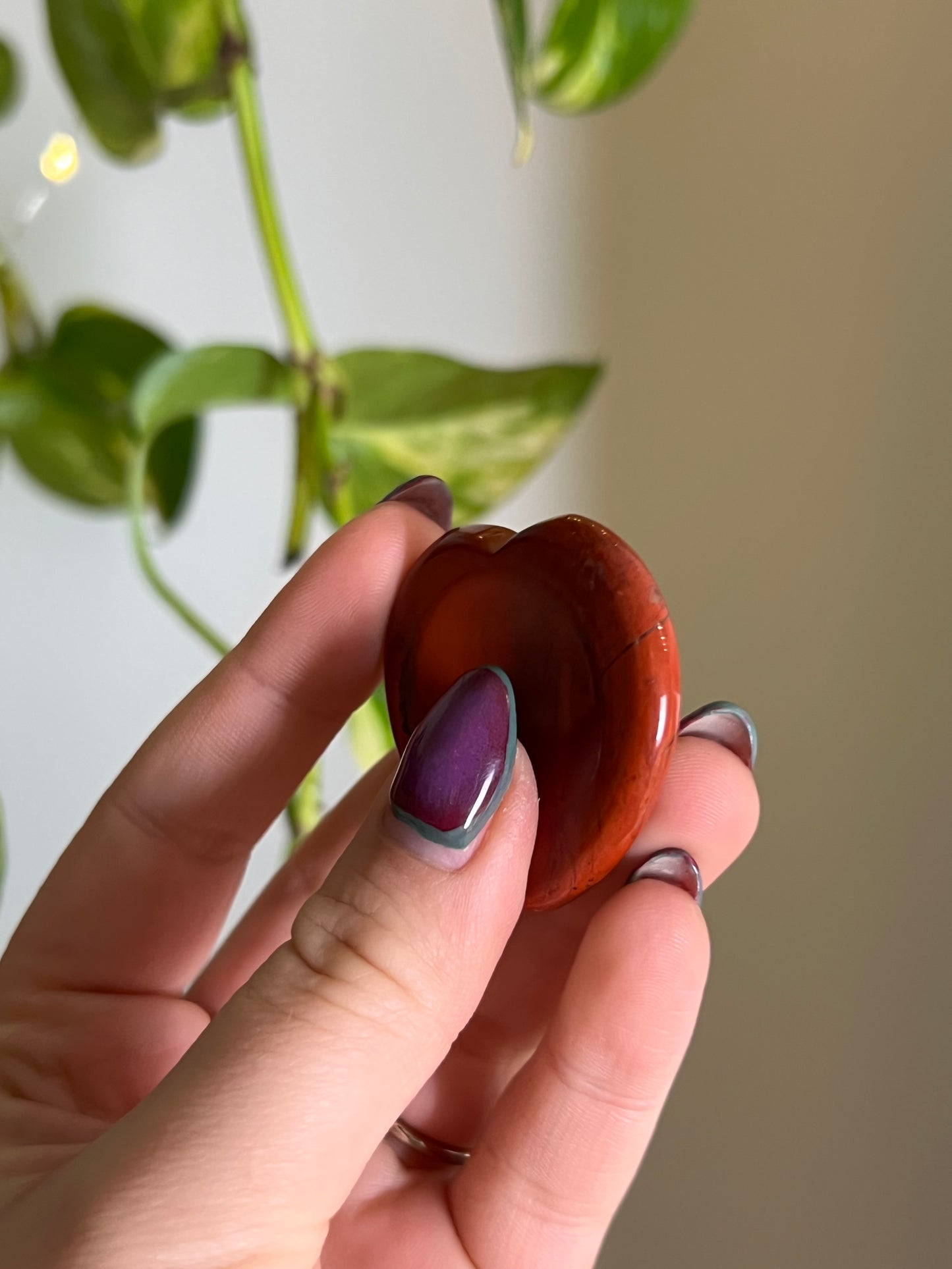 Red Jasper Heart Worry Stone