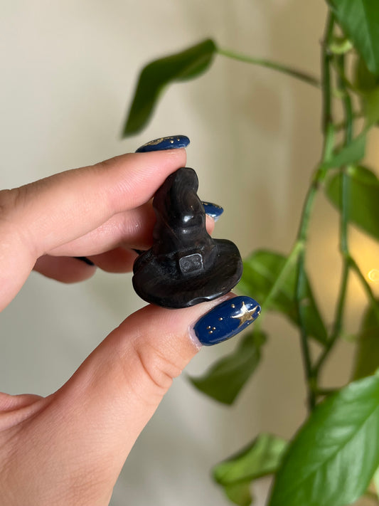 Black Obsidian Witch Hat