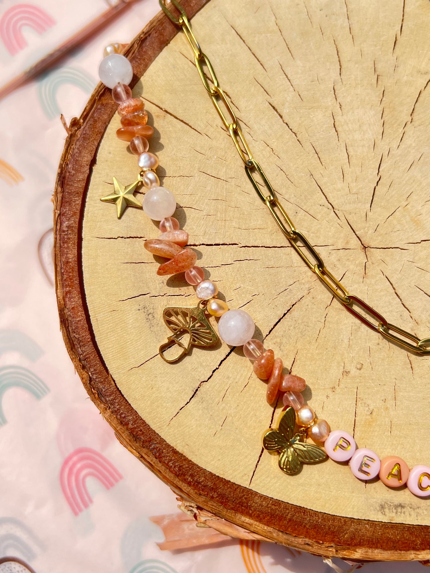 Peach PRC Double Necklace